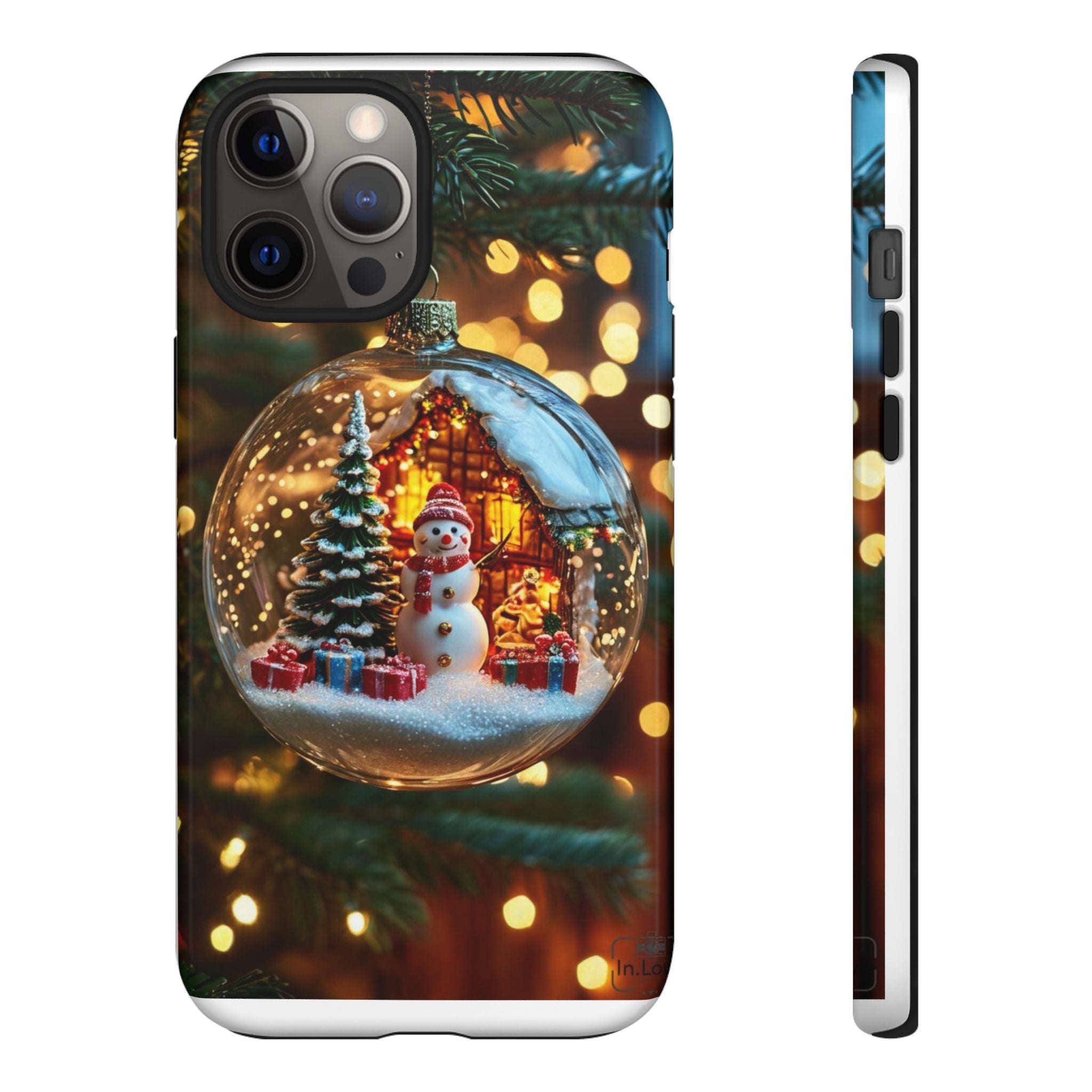 Christmas Snow Globe Phone Case — Festive Snowman Ornament Design