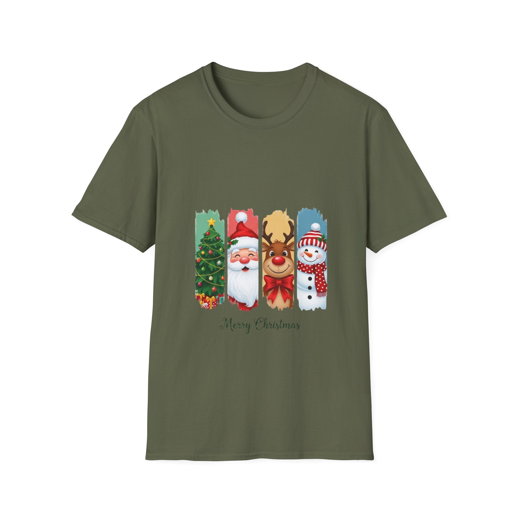 Christmas Characters T-Shirt — Merry Christmas Santa, Reindeer & Snowman Holiday Tee