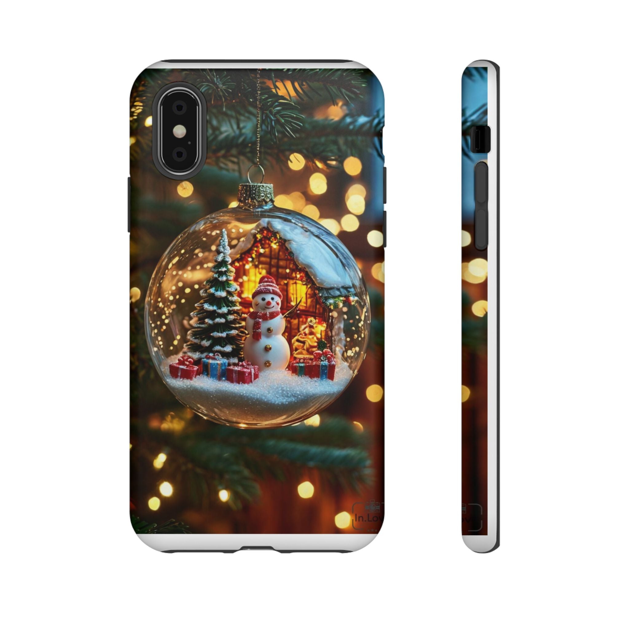 Christmas Snow Globe Phone Case — Festive Snowman Ornament Design