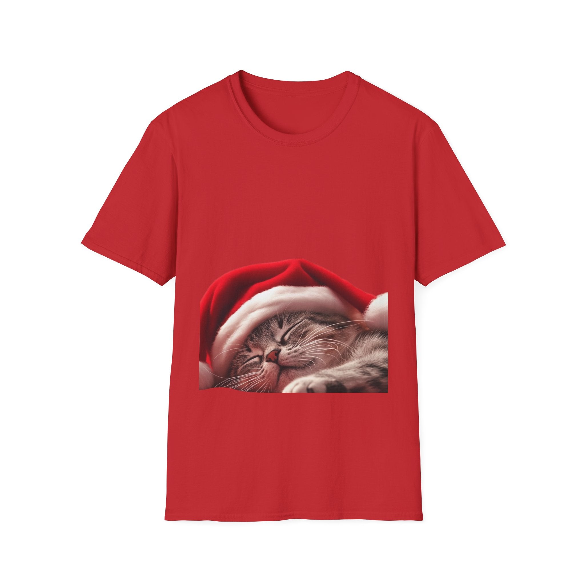 Christmas Sleeping Cat T-Shirt — Cute Holiday Kitty in Santa Hat