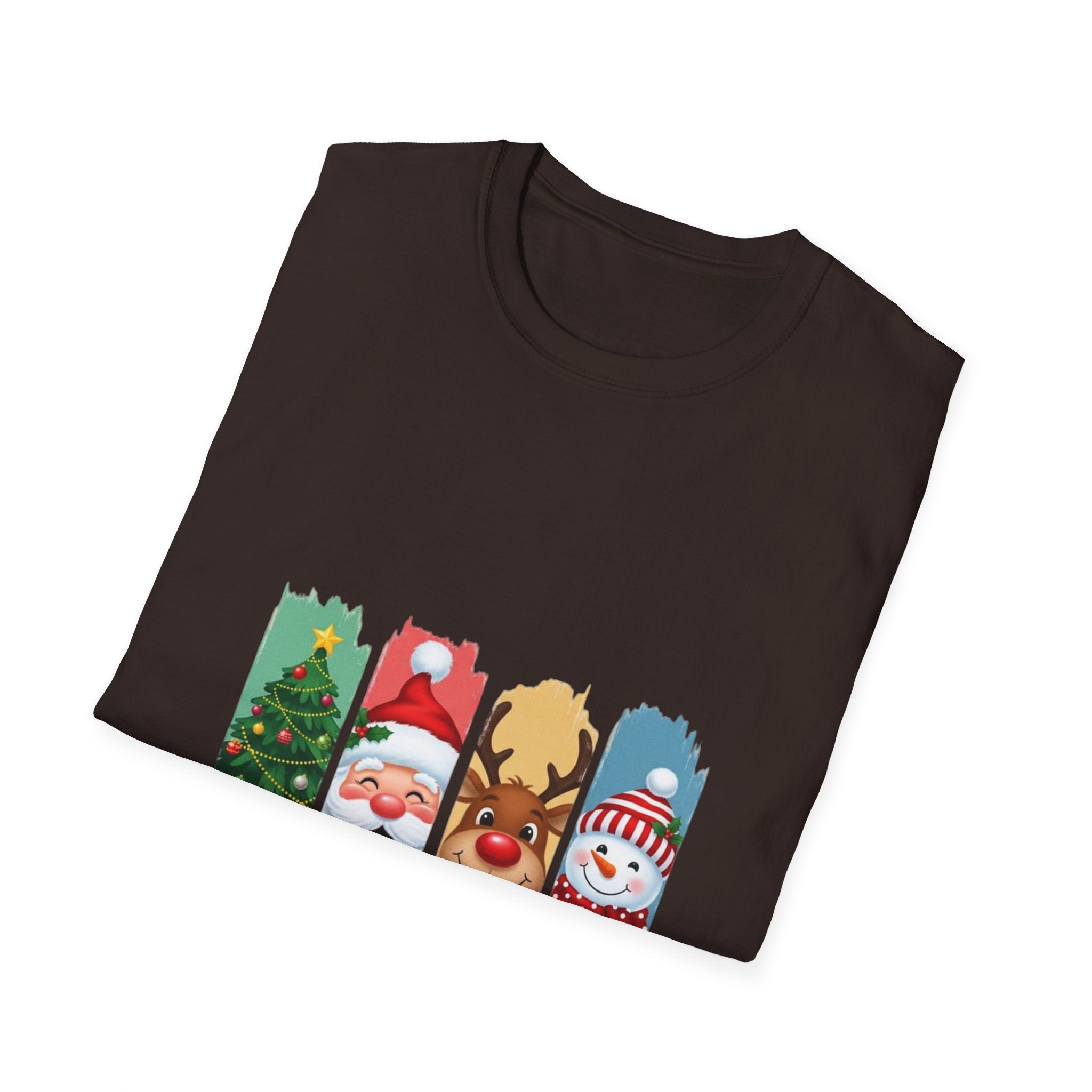 Christmas Characters T-Shirt — Merry Christmas Santa, Reindeer & Snowman Holiday Tee