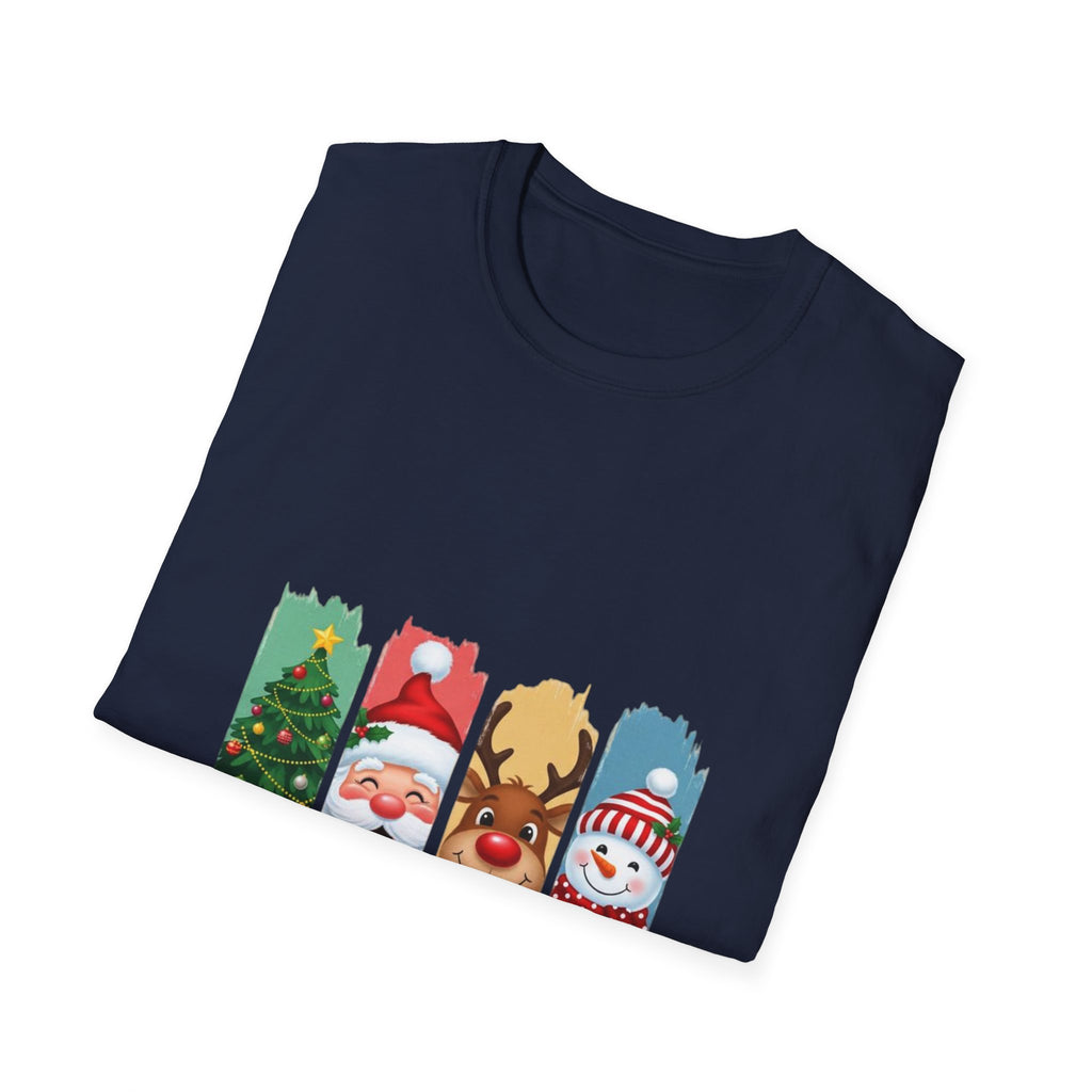 Christmas Characters T-Shirt — Merry Christmas Santa, Reindeer & Snowman Holiday Tee