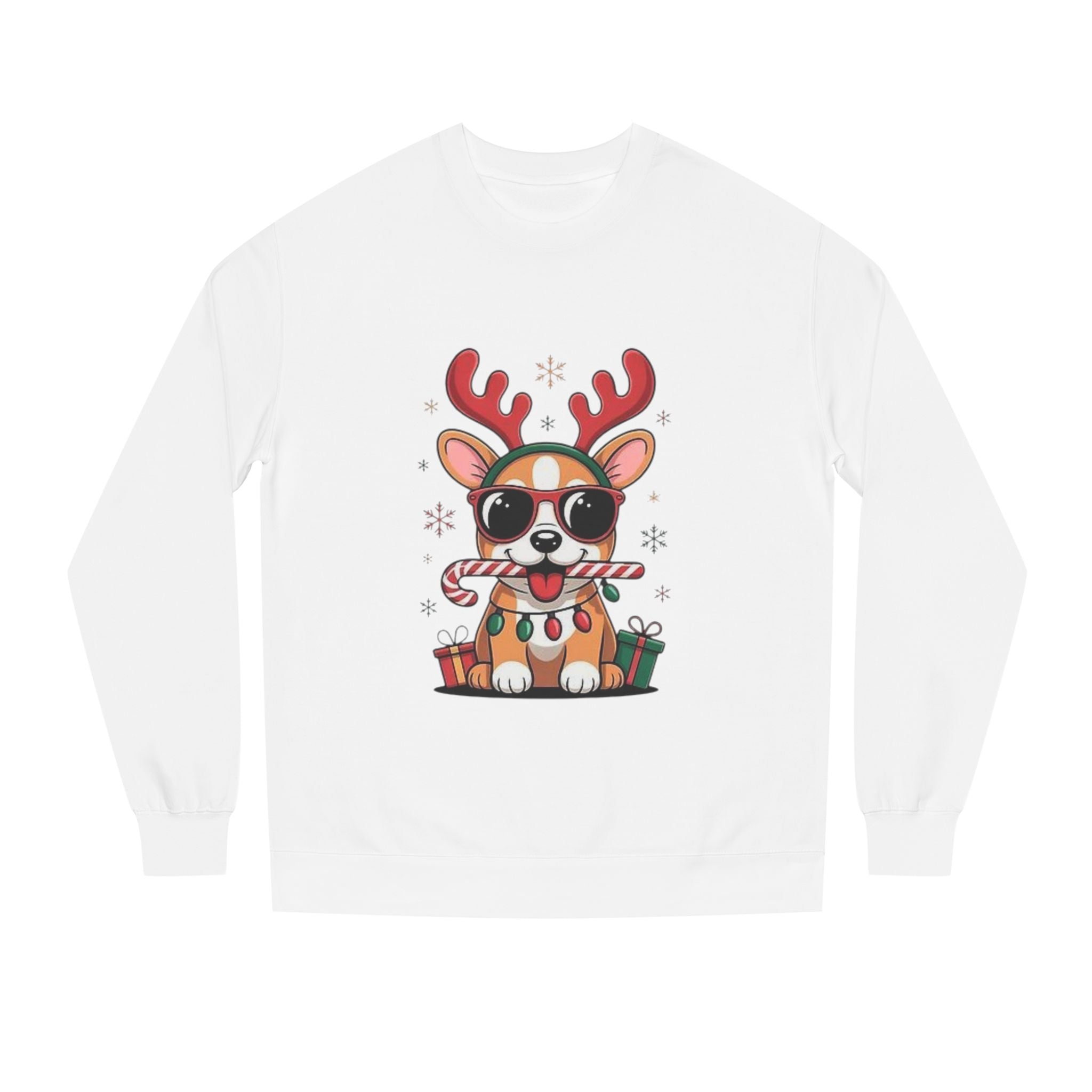 Cute Corgi Reindeer Sweatshirt — Festive Christmas Dog Crewneck