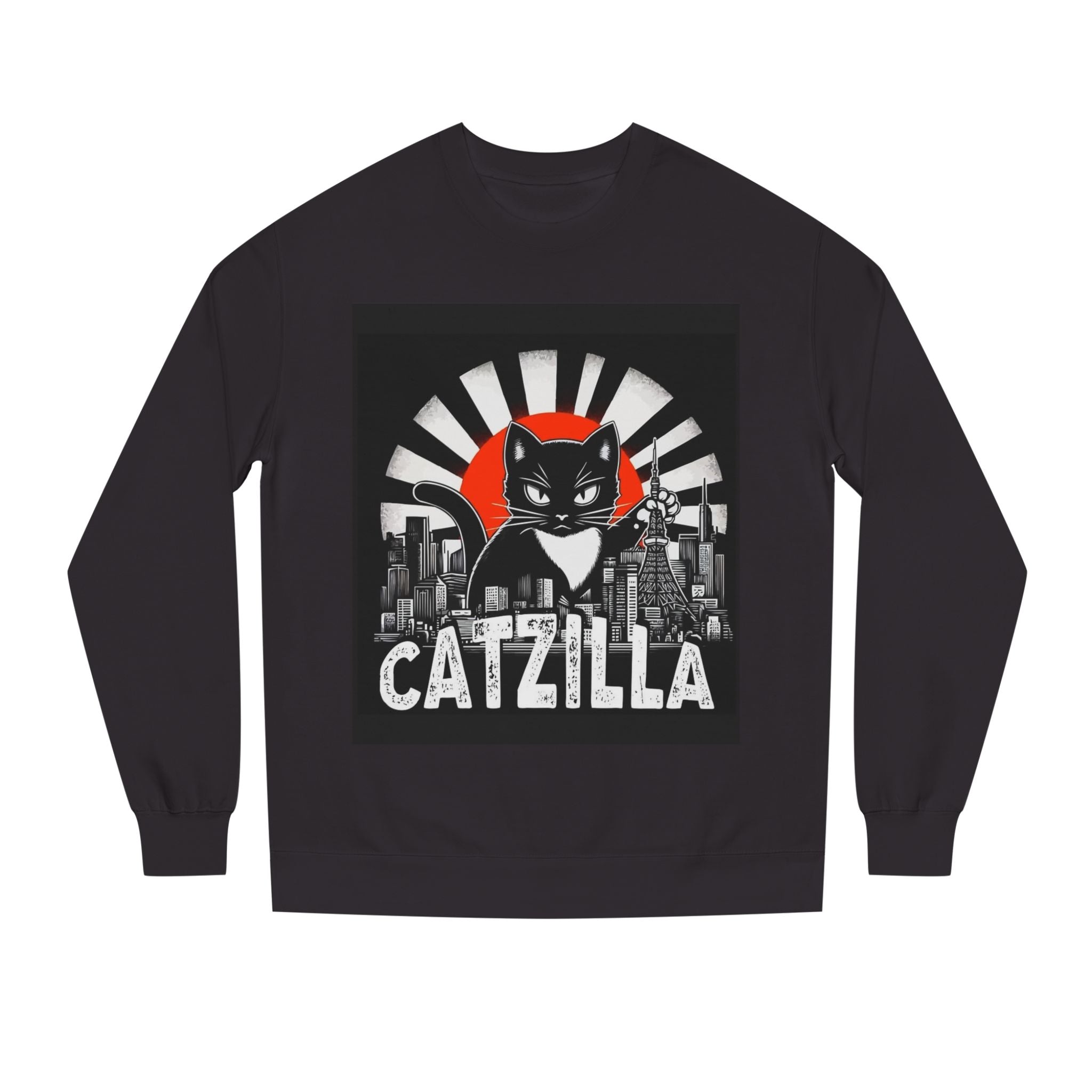 Catzilla Graphic Sweatshirt — Retro Monster Cat City Tee