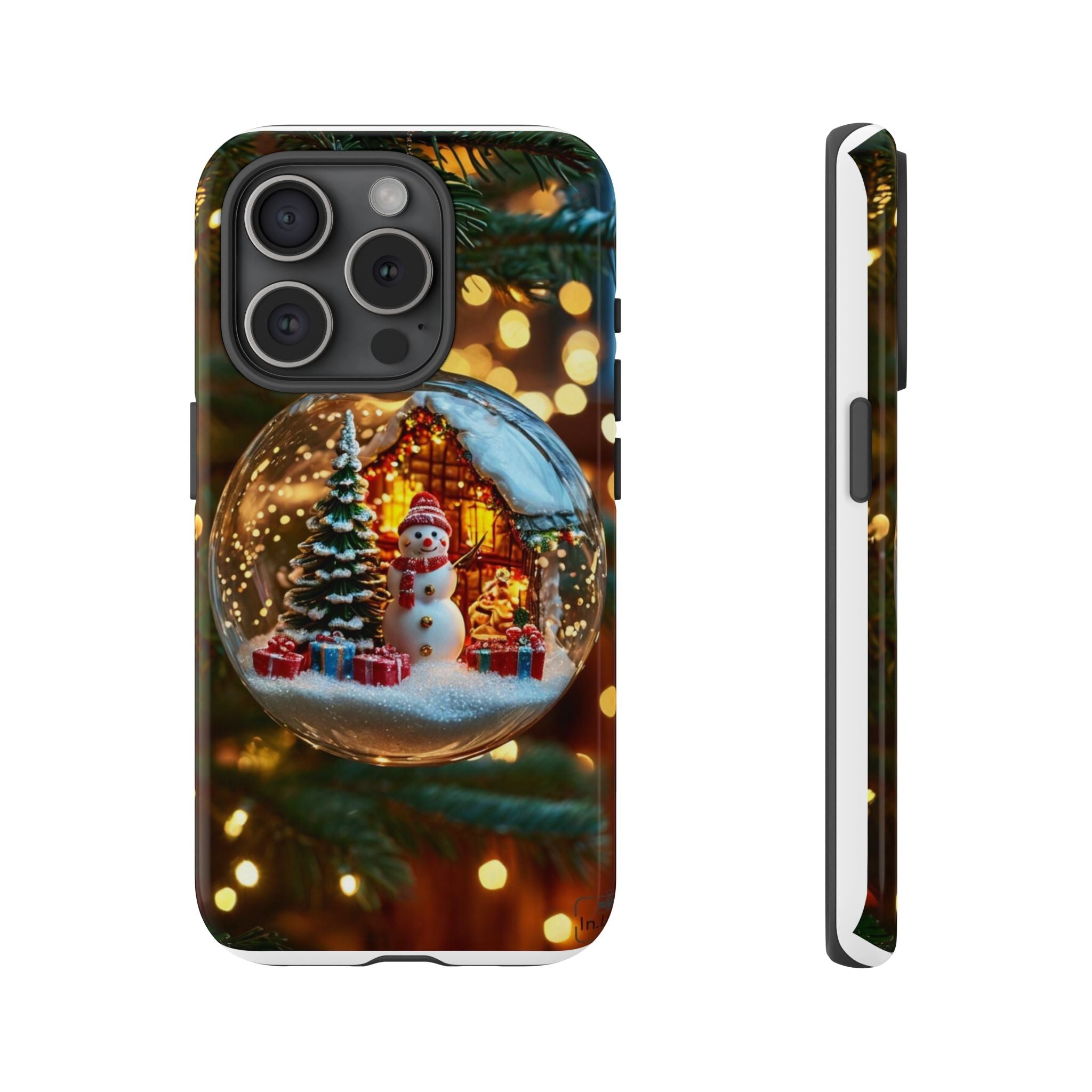 Christmas Snow Globe Phone Case — Festive Snowman Ornament Design