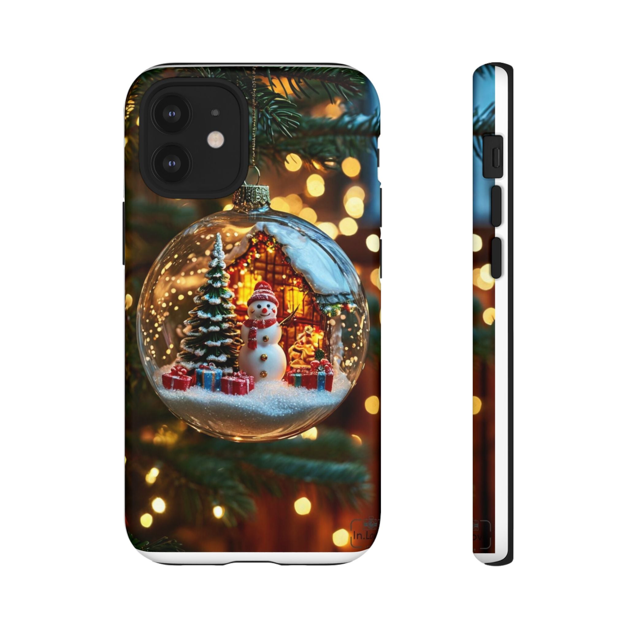 Christmas Snow Globe Phone Case — Festive Snowman Ornament Design