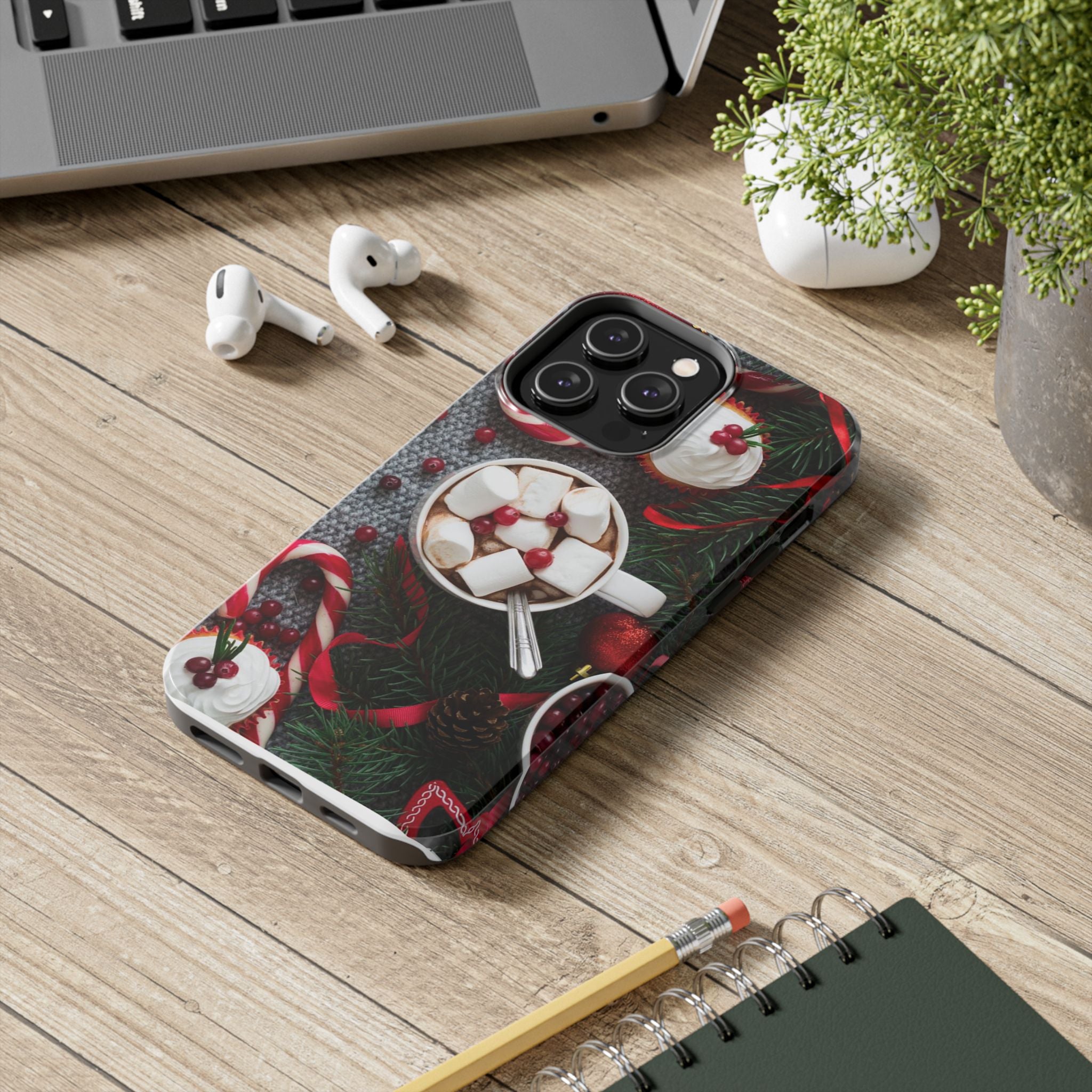 Christmas Hot Cocoa Tough Phone Case — Festive Holiday Drink Design