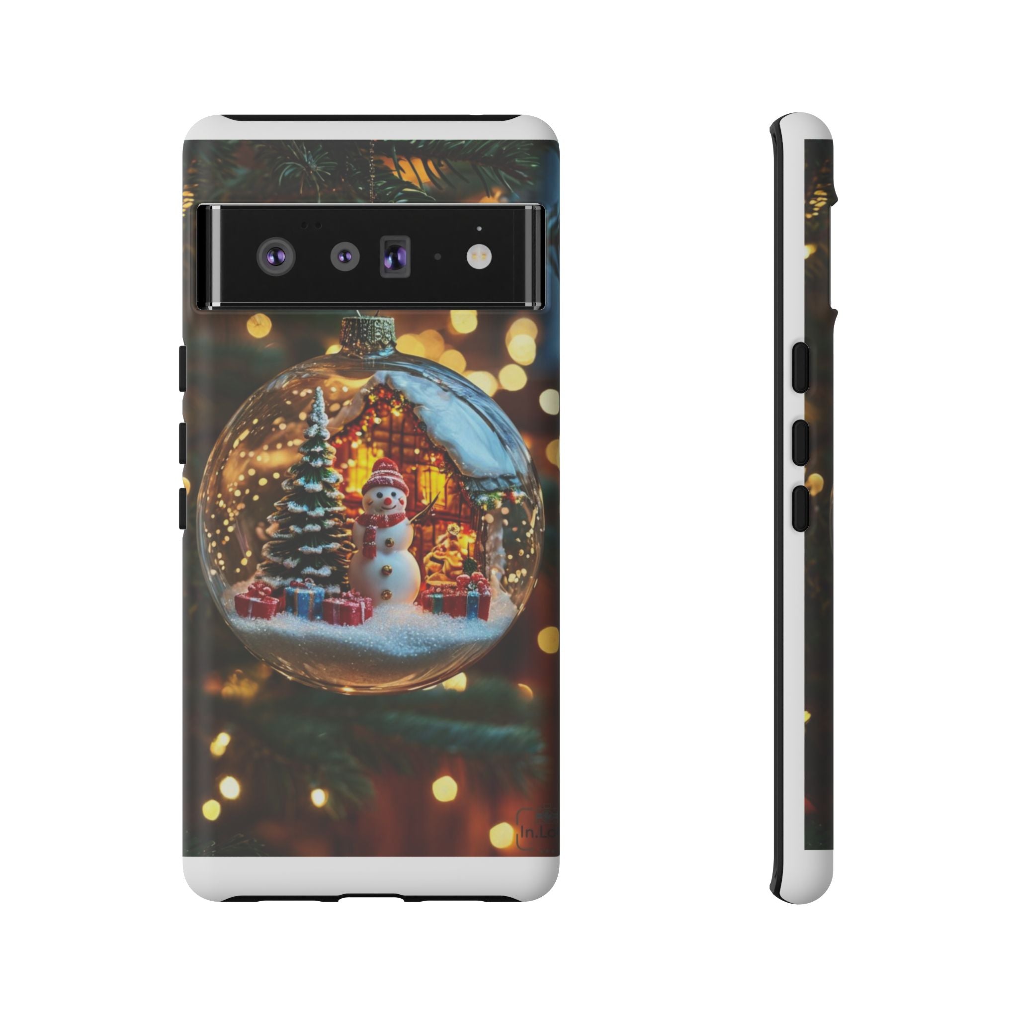 Christmas Snow Globe Phone Case — Festive Snowman Ornament Design