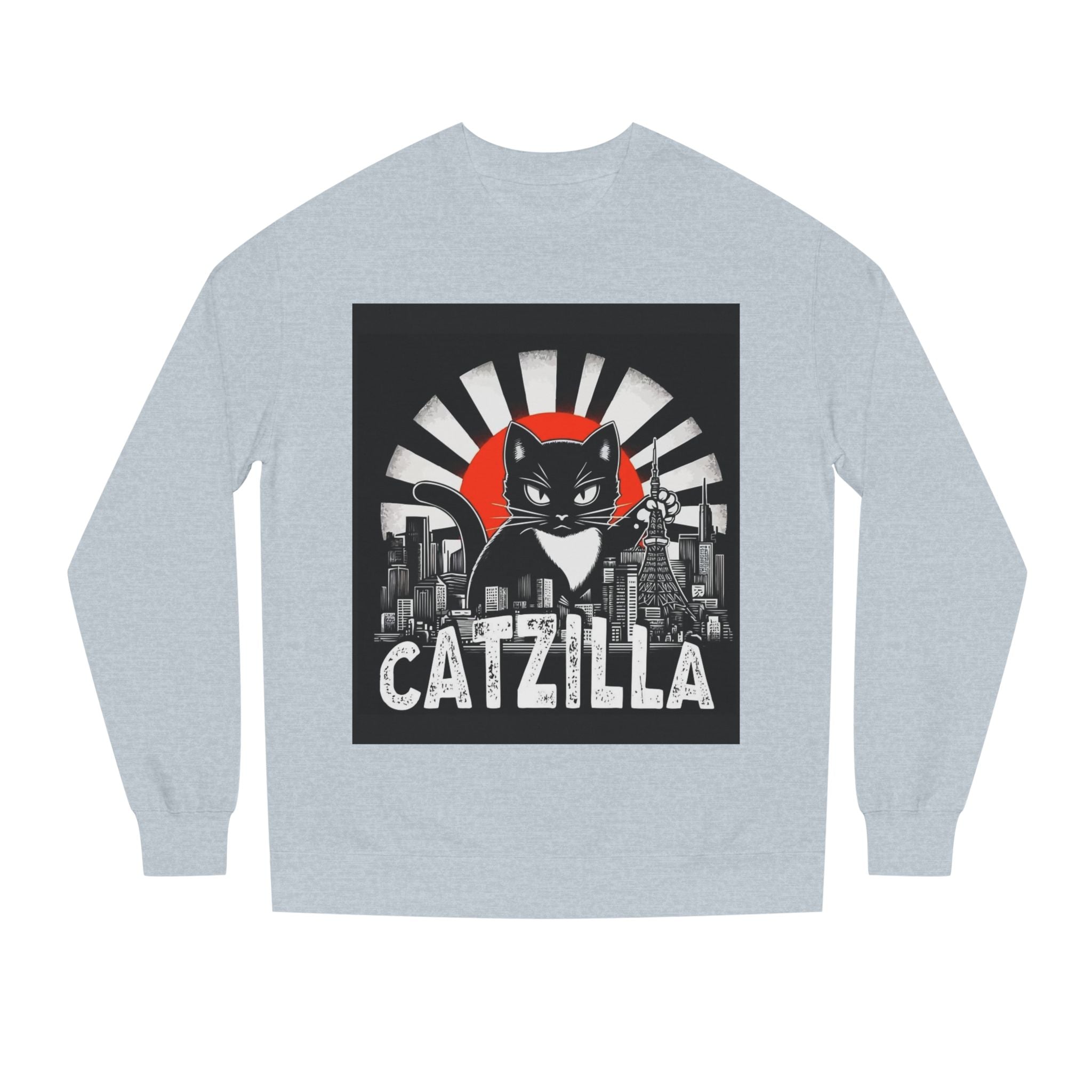 Catzilla Graphic Sweatshirt — Retro Monster Cat City Tee