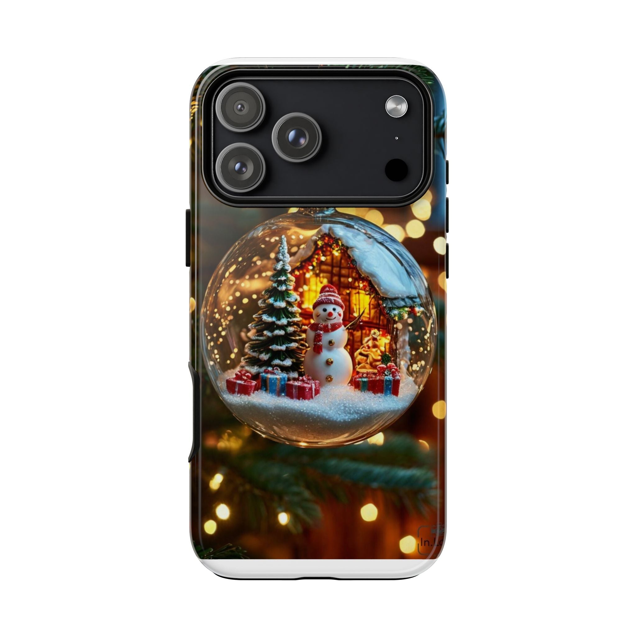 Christmas Snow Globe Phone Case — Festive Snowman Ornament Design