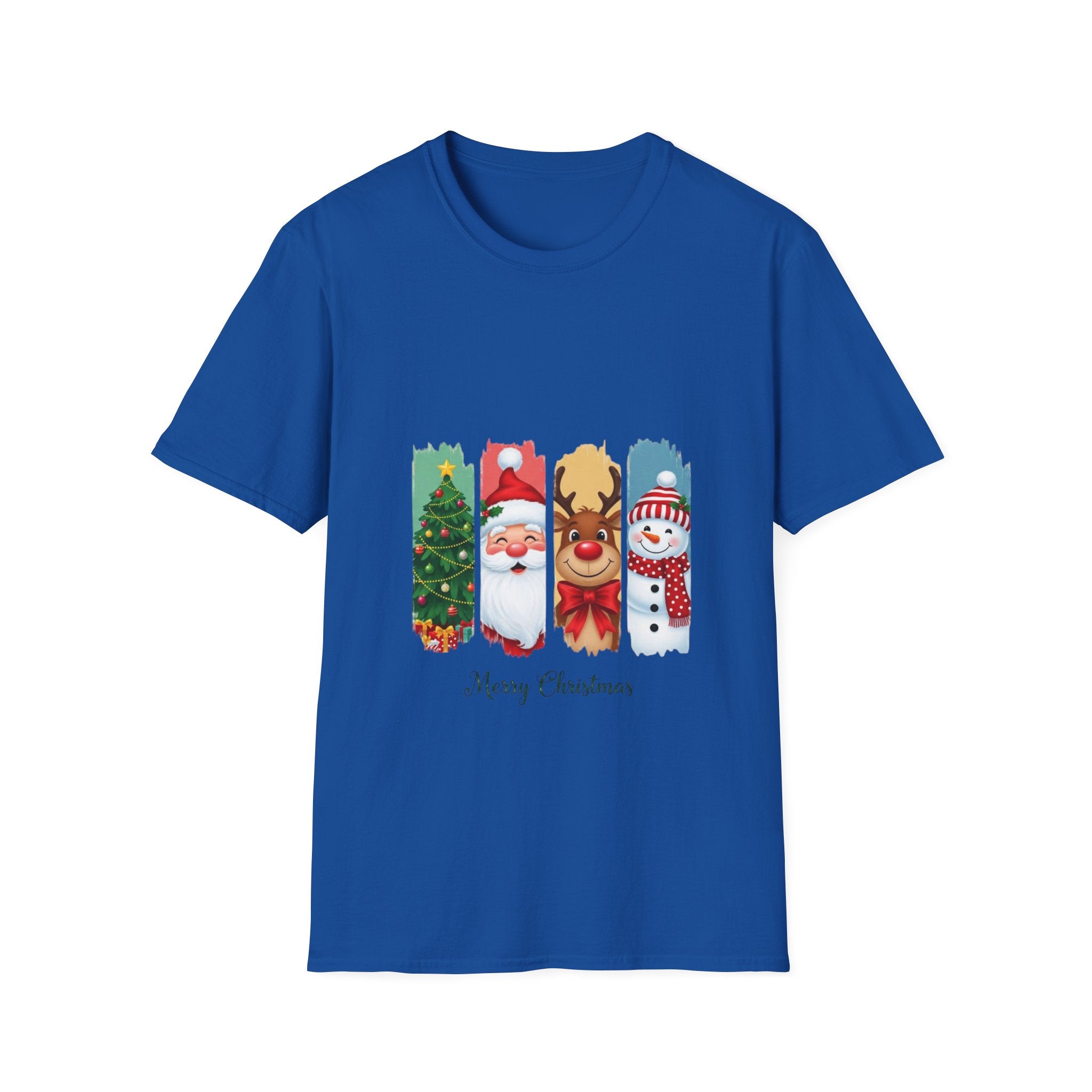 Christmas Characters T-Shirt — Merry Christmas Santa, Reindeer & Snowman Holiday Tee