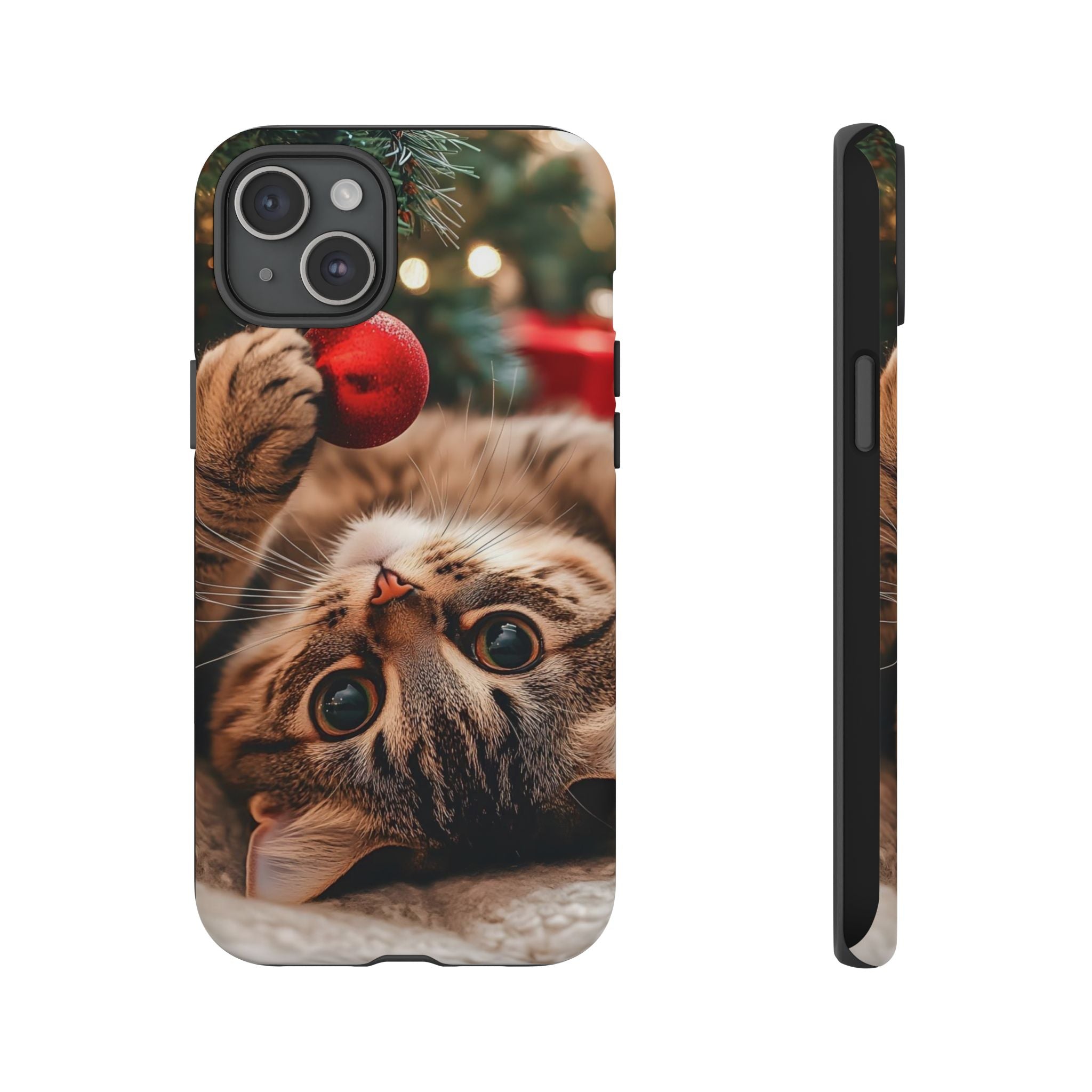 Cute Christmas Kitten Phone Case — Tough Protective Smartphone Cover