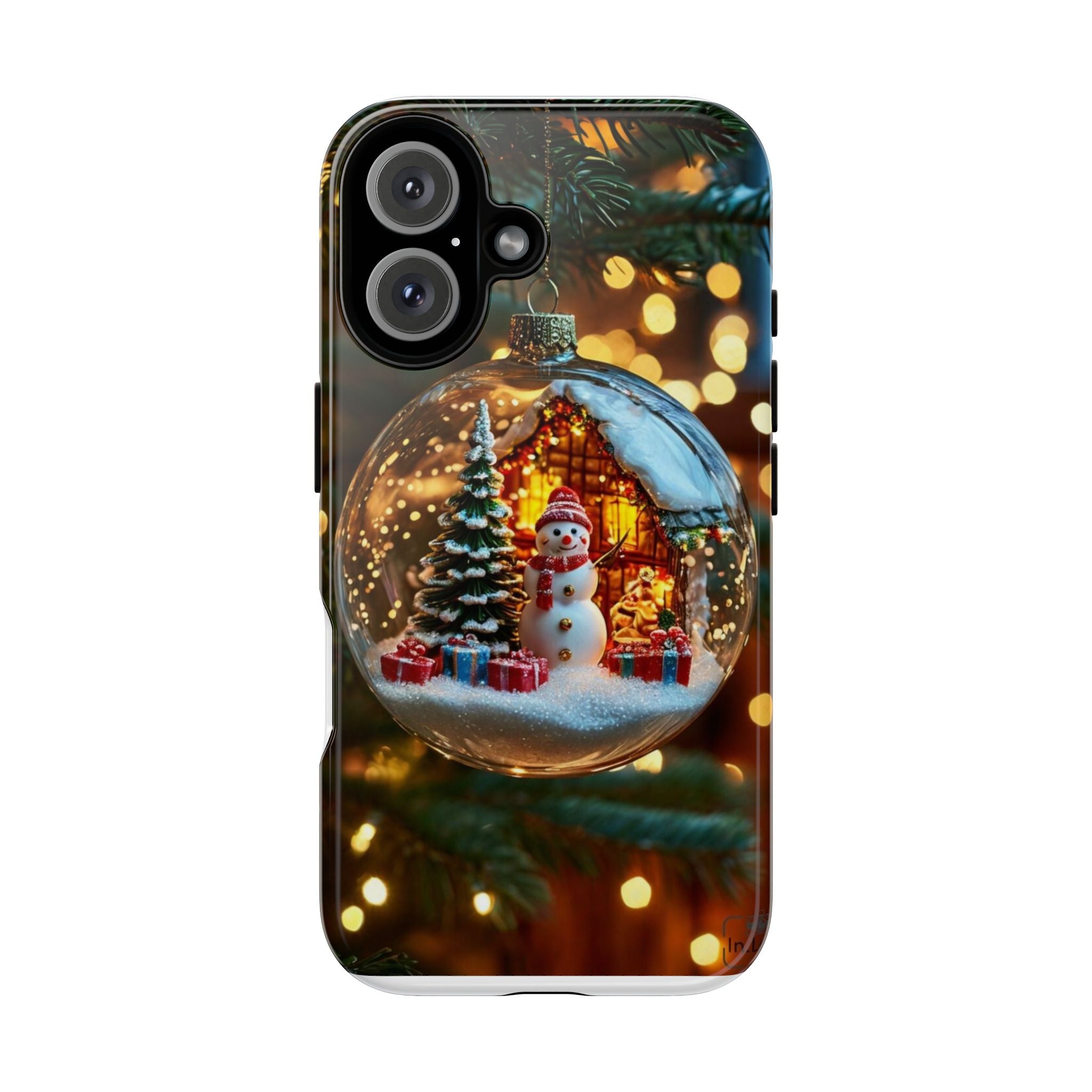 Christmas Snow Globe Phone Case — Festive Snowman Ornament Design