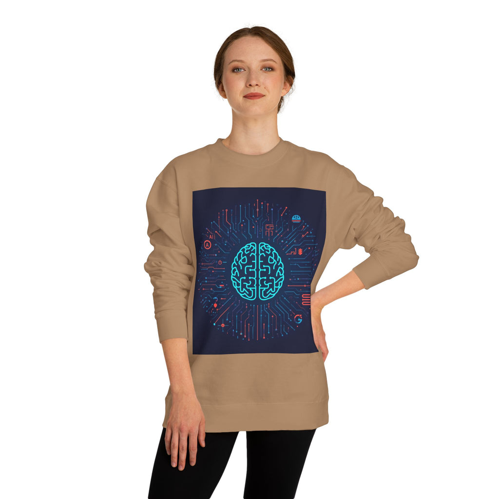 AI Brain Circuit Crewneck Sweatshirt