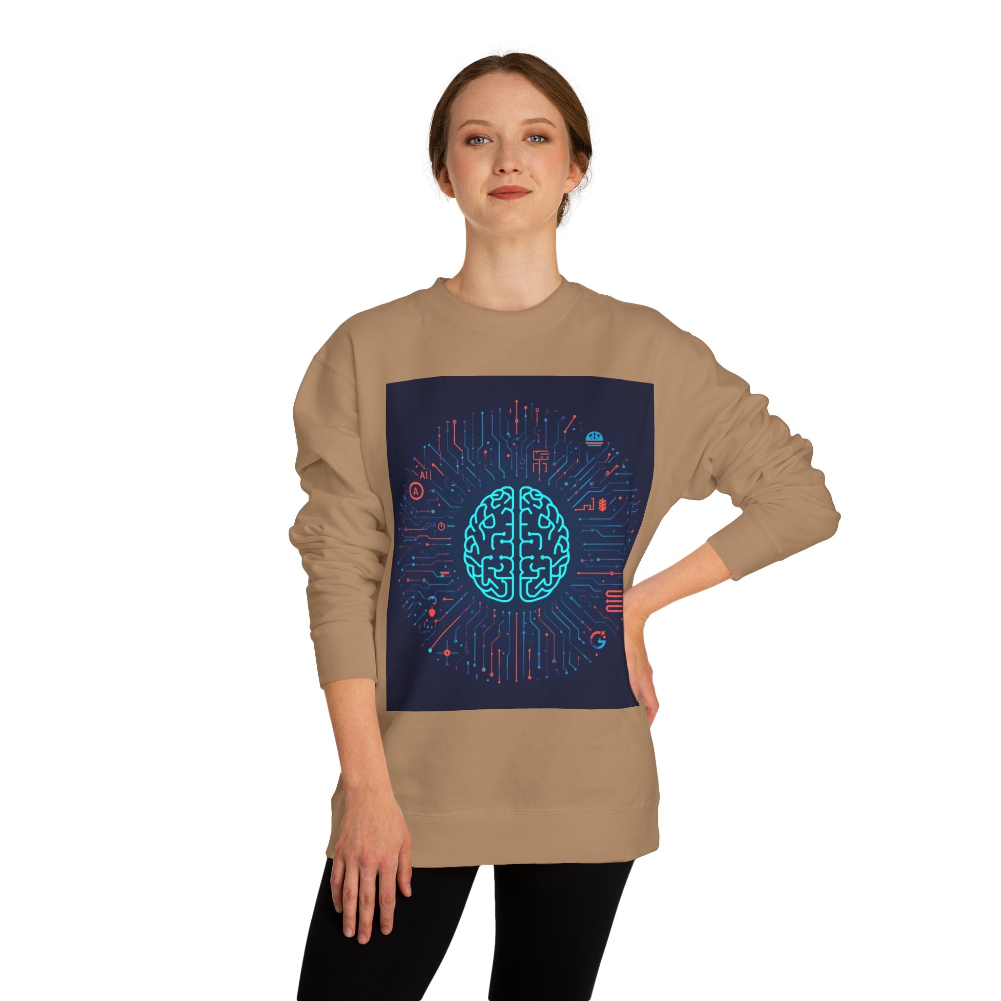 AI Brain Circuit Crewneck Sweatshirt