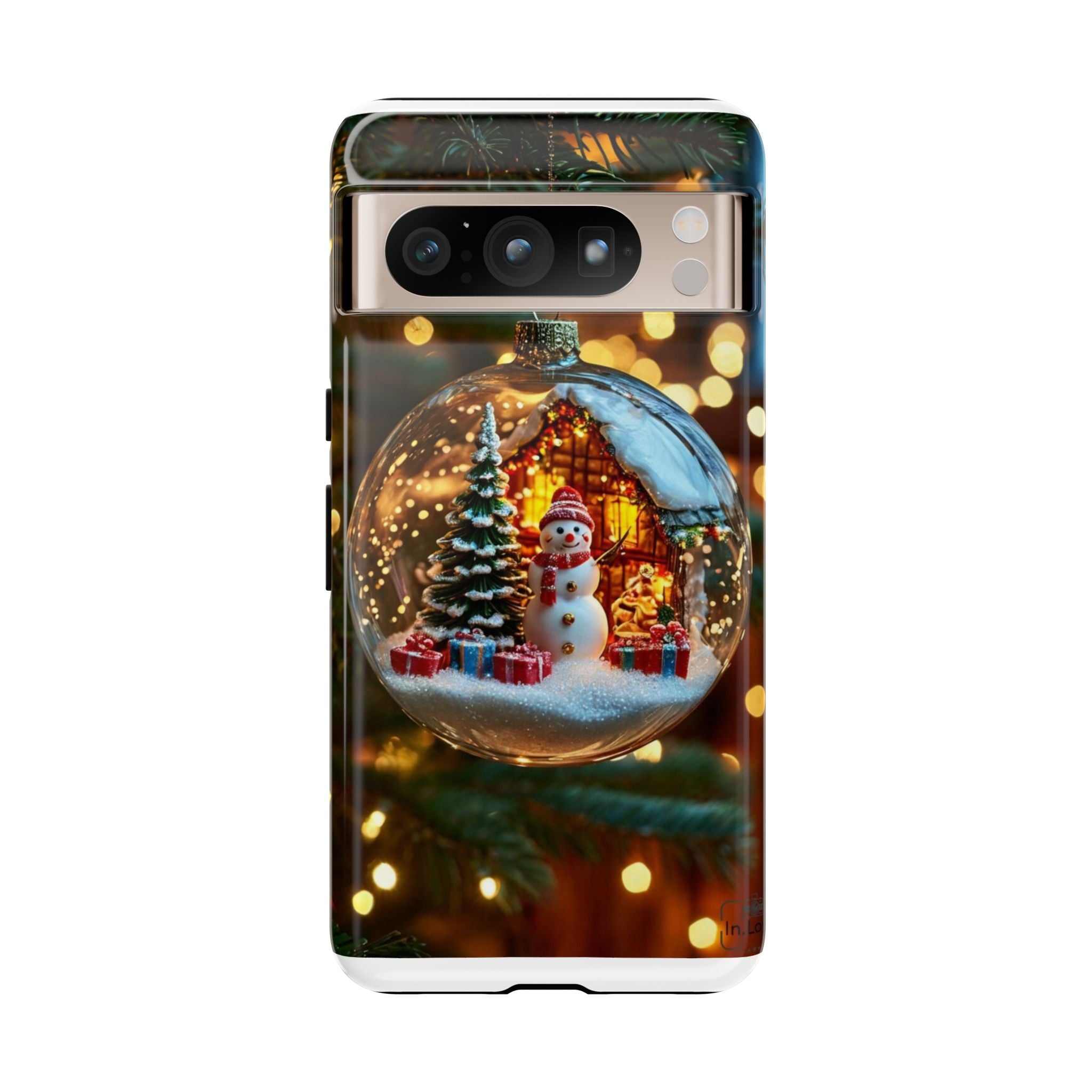 Christmas Snow Globe Phone Case — Festive Snowman Ornament Design