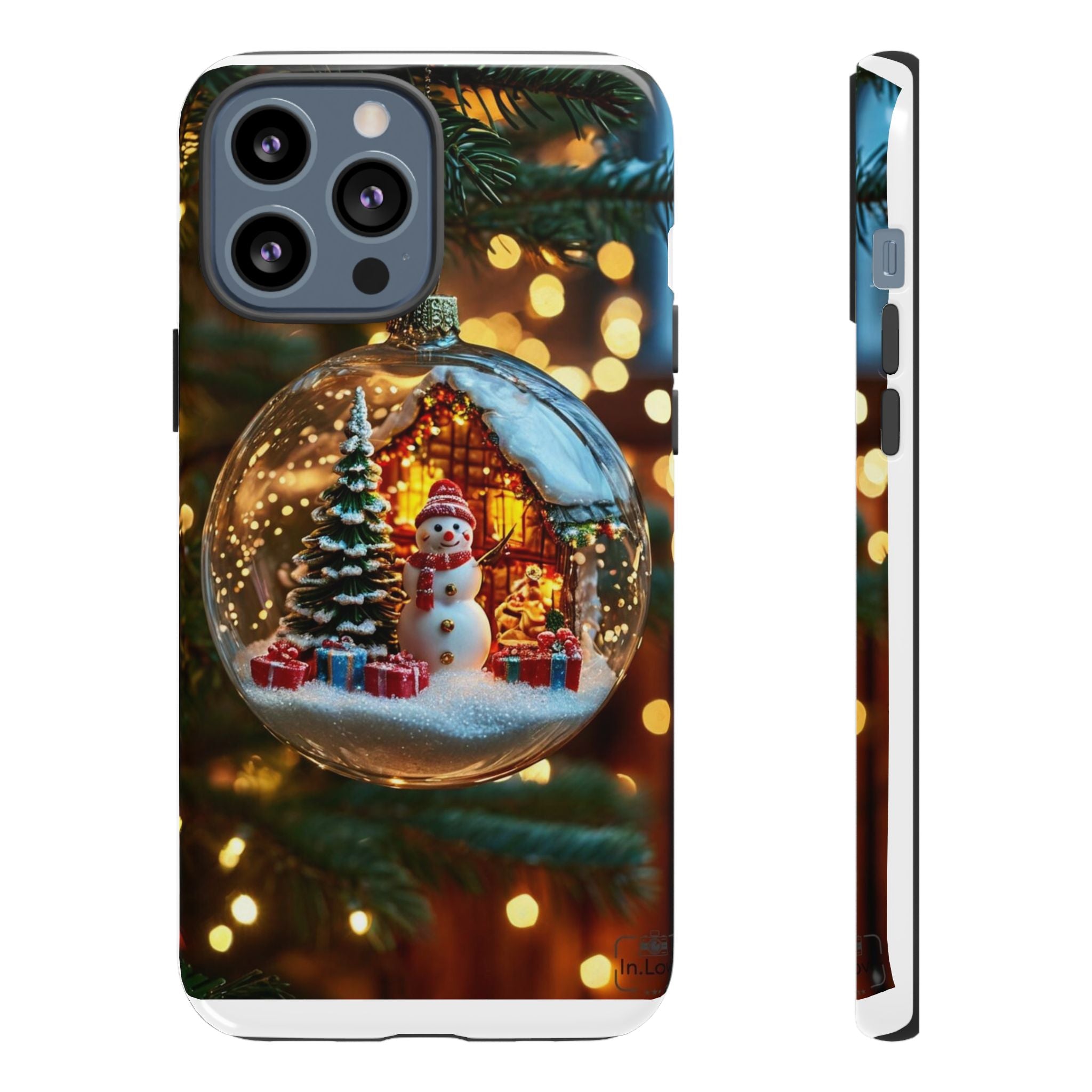 Christmas Snow Globe Phone Case — Festive Snowman Ornament Design