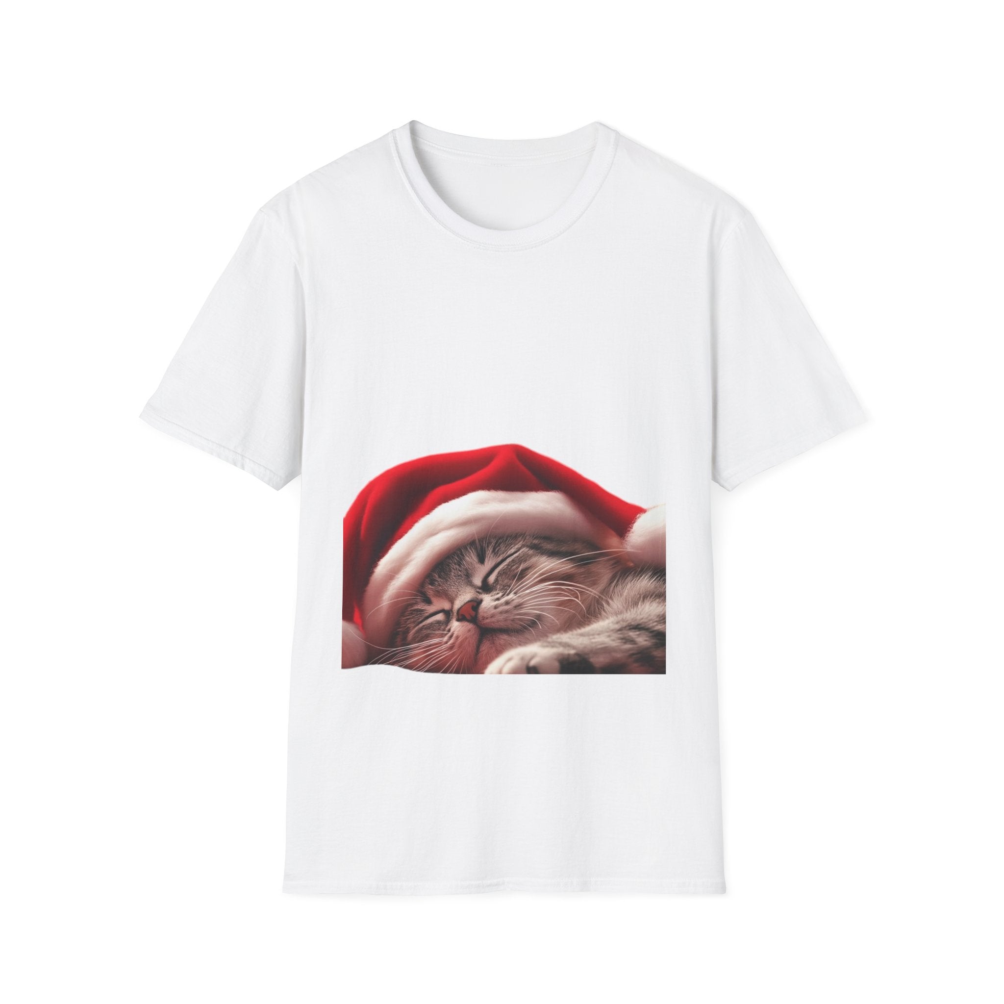 Christmas Sleeping Cat T-Shirt — Cute Holiday Kitty in Santa Hat