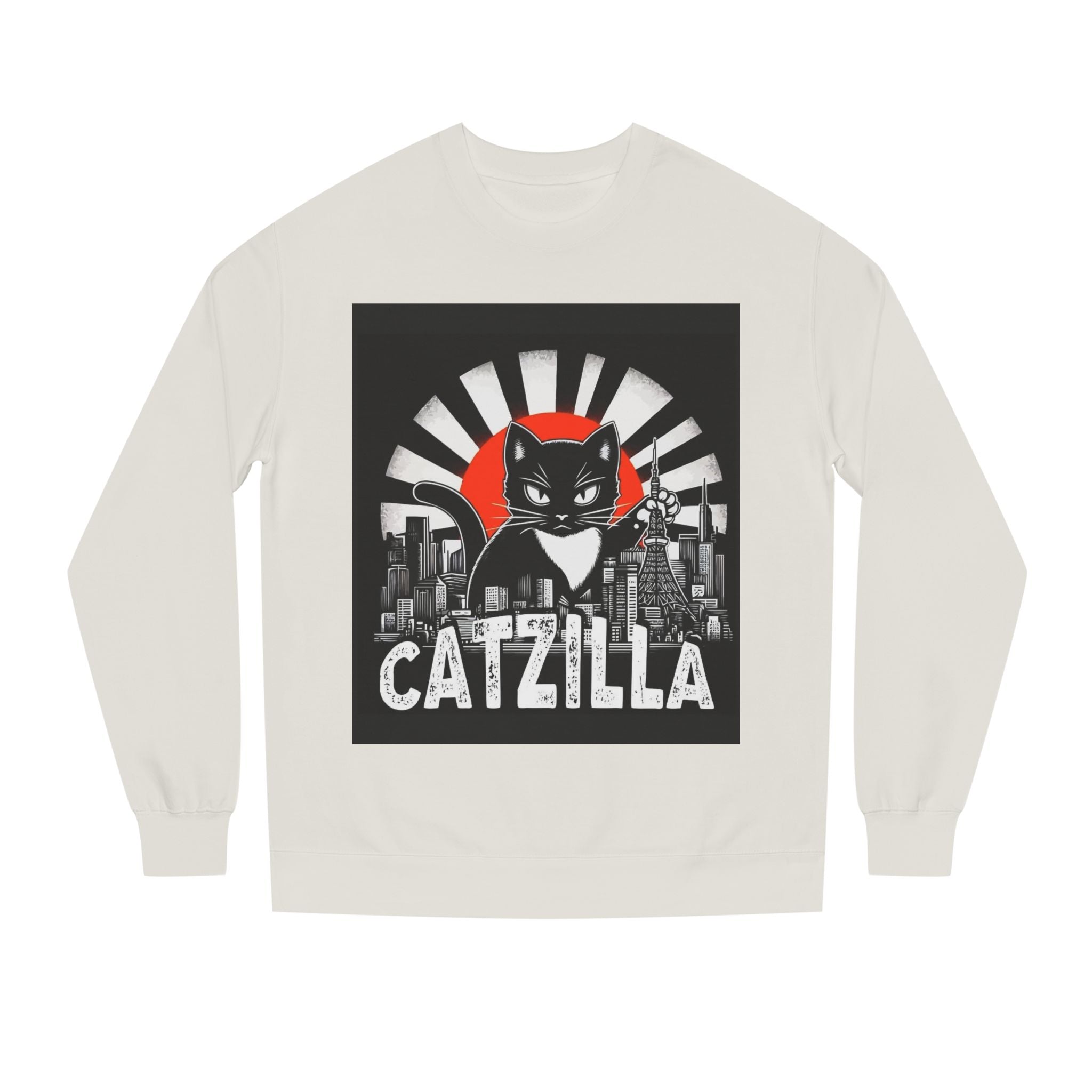 Catzilla Graphic Sweatshirt — Retro Monster Cat City Tee