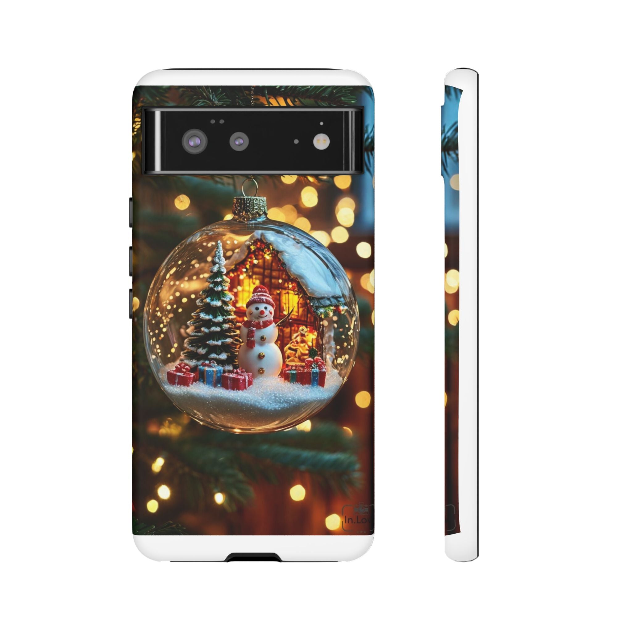 Christmas Snow Globe Phone Case — Festive Snowman Ornament Design