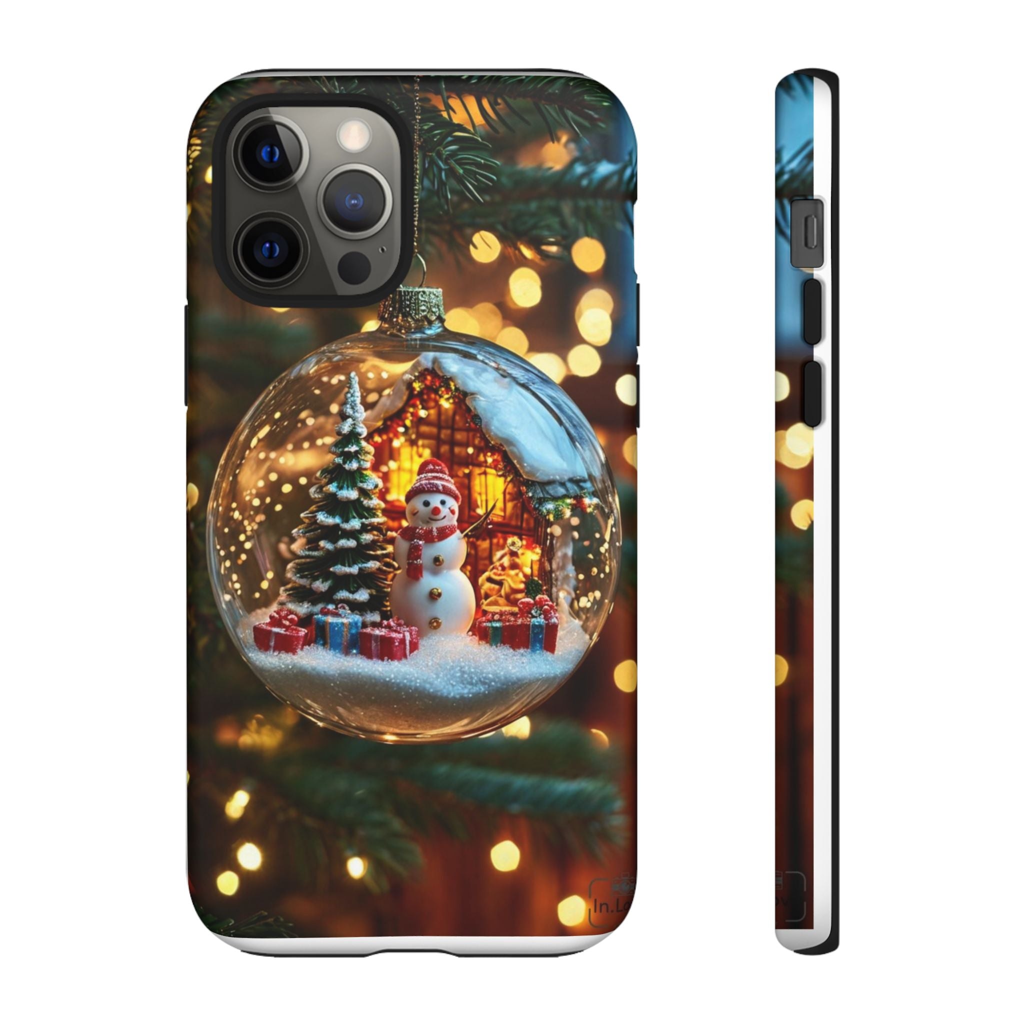 Christmas Snow Globe Phone Case — Festive Snowman Ornament Design