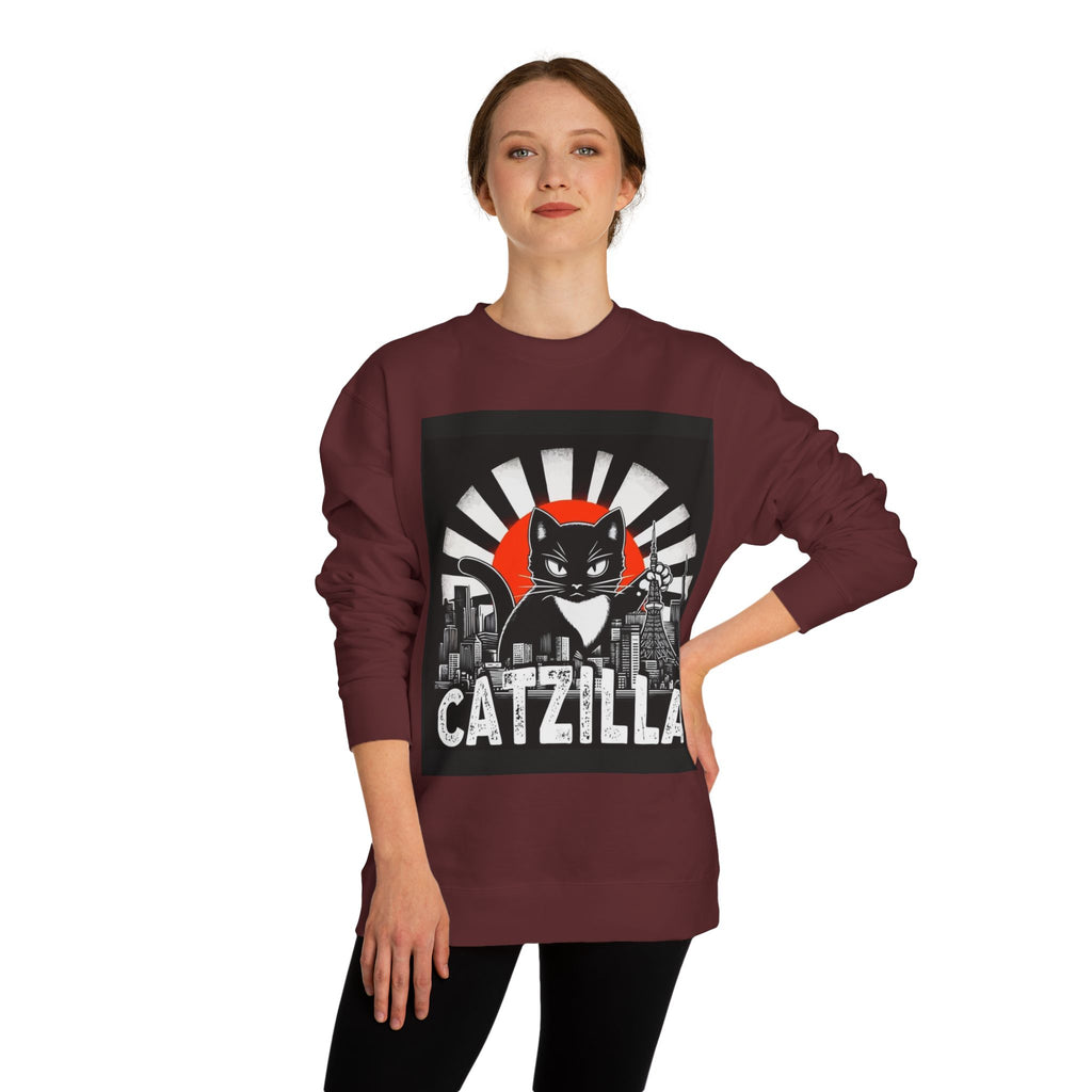 Catzilla Graphic Sweatshirt — Retro Monster Cat City Tee