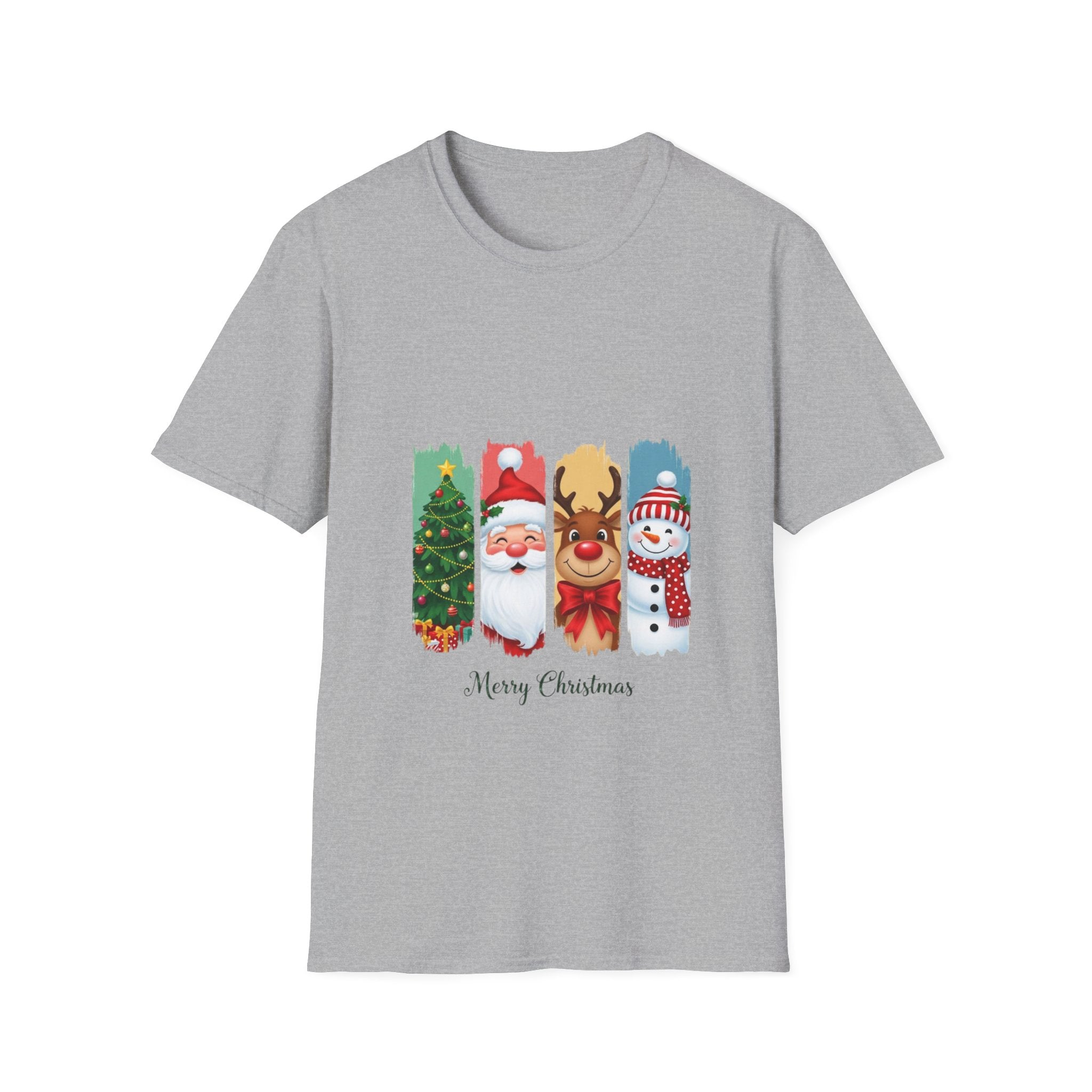 Christmas Characters T-Shirt — Merry Christmas Santa, Reindeer & Snowman Holiday Tee
