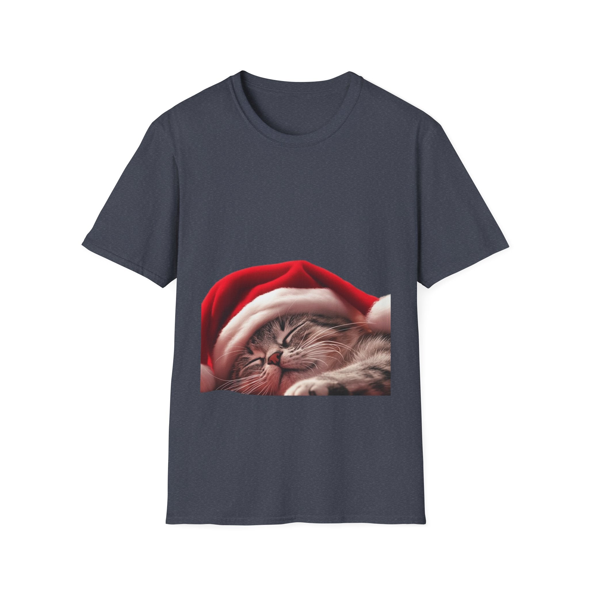 Christmas Sleeping Cat T-Shirt — Cute Holiday Kitty in Santa Hat