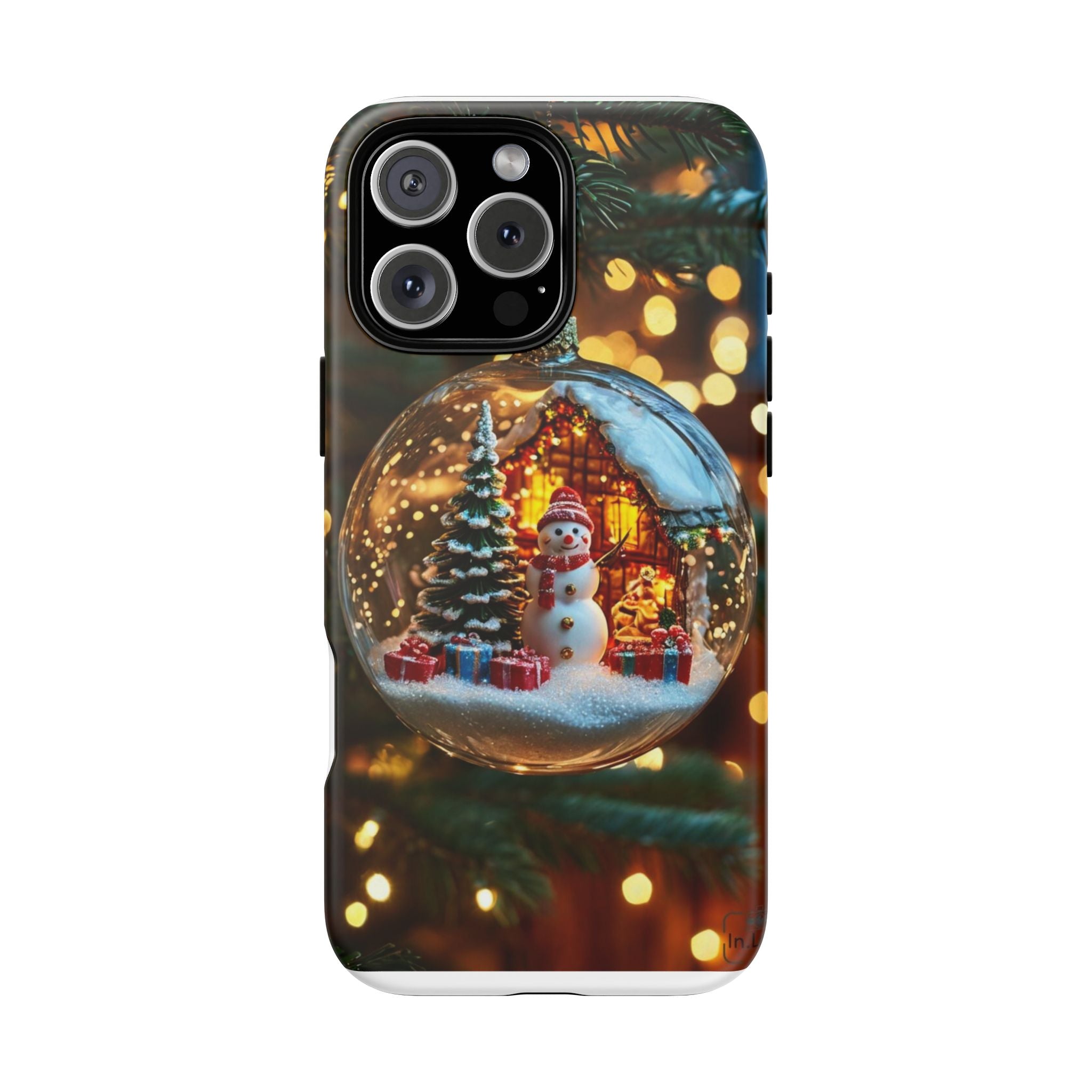 Christmas Snow Globe Phone Case — Festive Snowman Ornament Design
