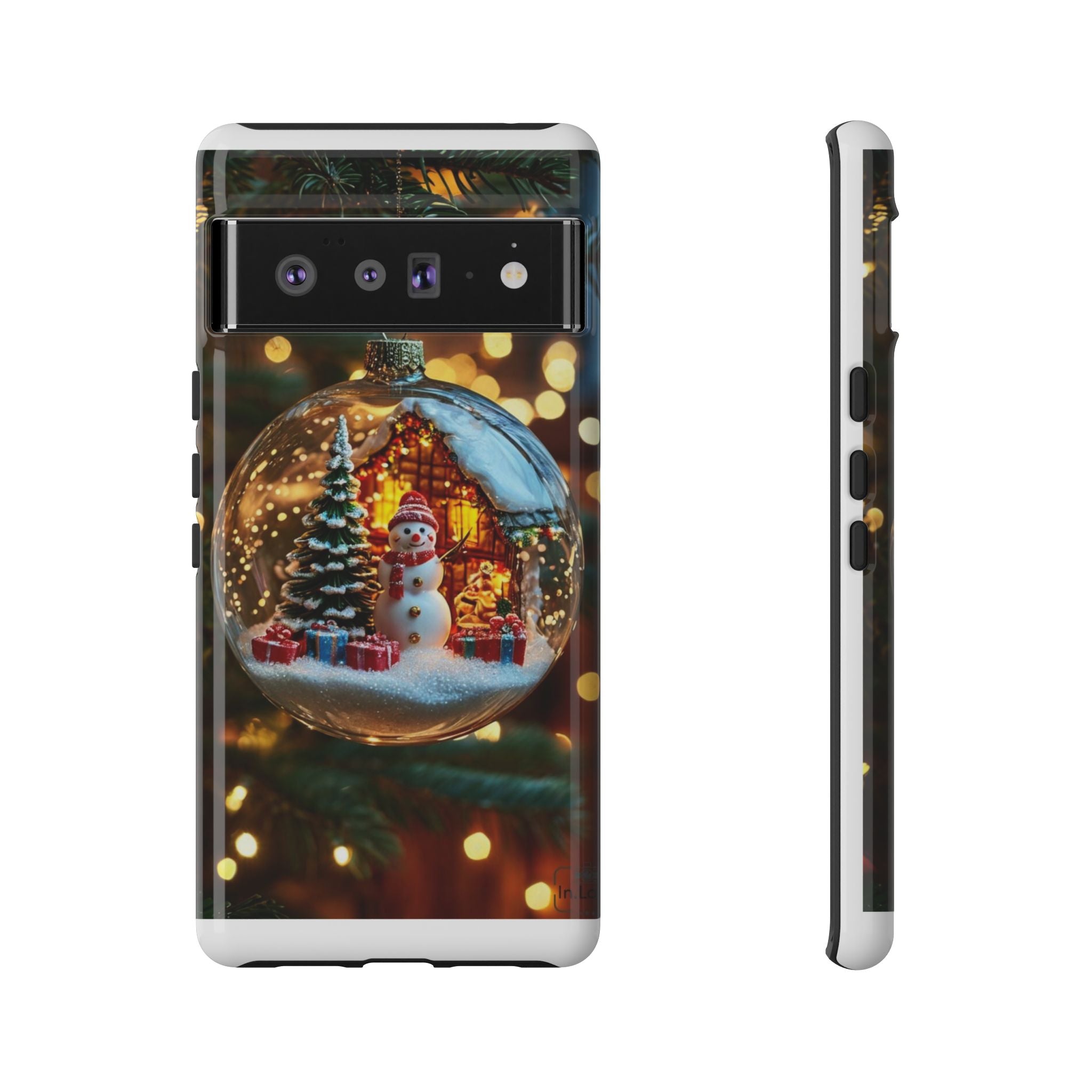 Christmas Snow Globe Phone Case — Festive Snowman Ornament Design