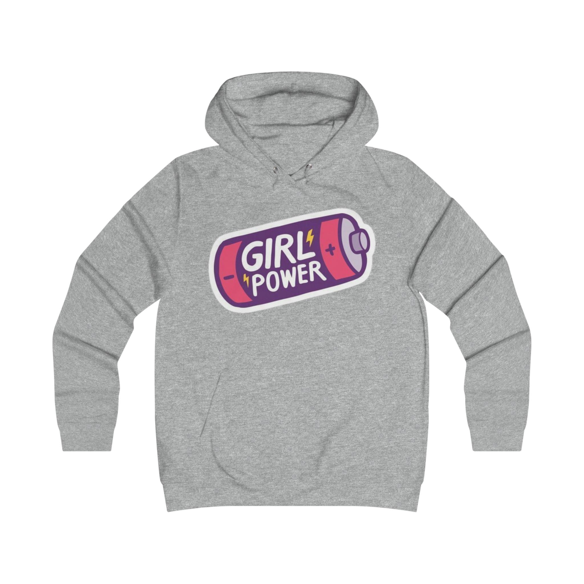 Girl Power Battery Hoodie - Feminist College Crew Pullover