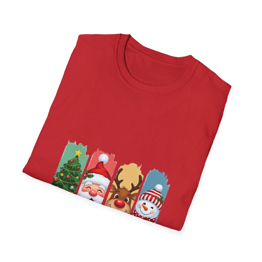 Christmas Characters T-Shirt — Merry Christmas Santa, Reindeer & Snowman Holiday Tee
