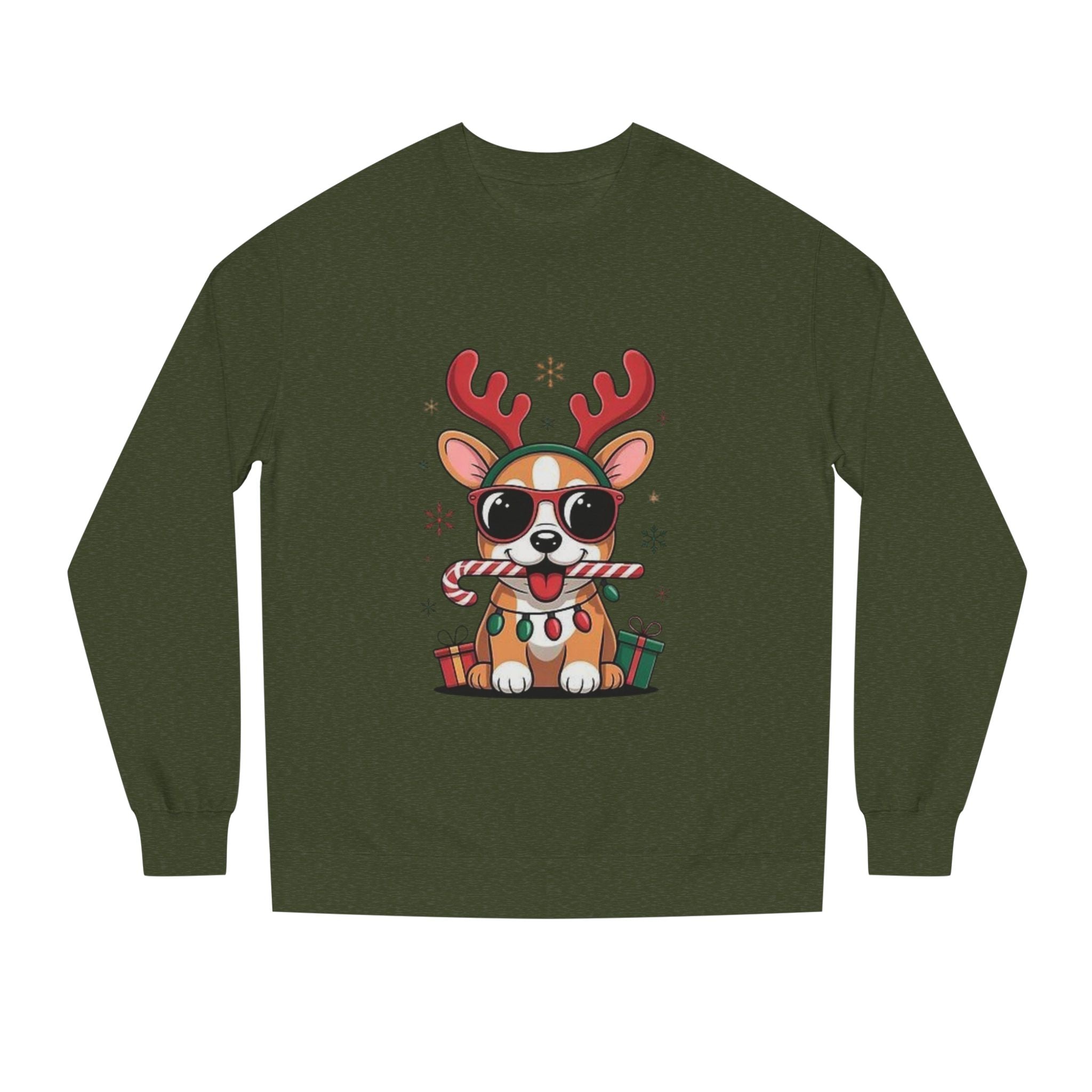 Cute Corgi Reindeer Sweatshirt — Festive Christmas Dog Crewneck