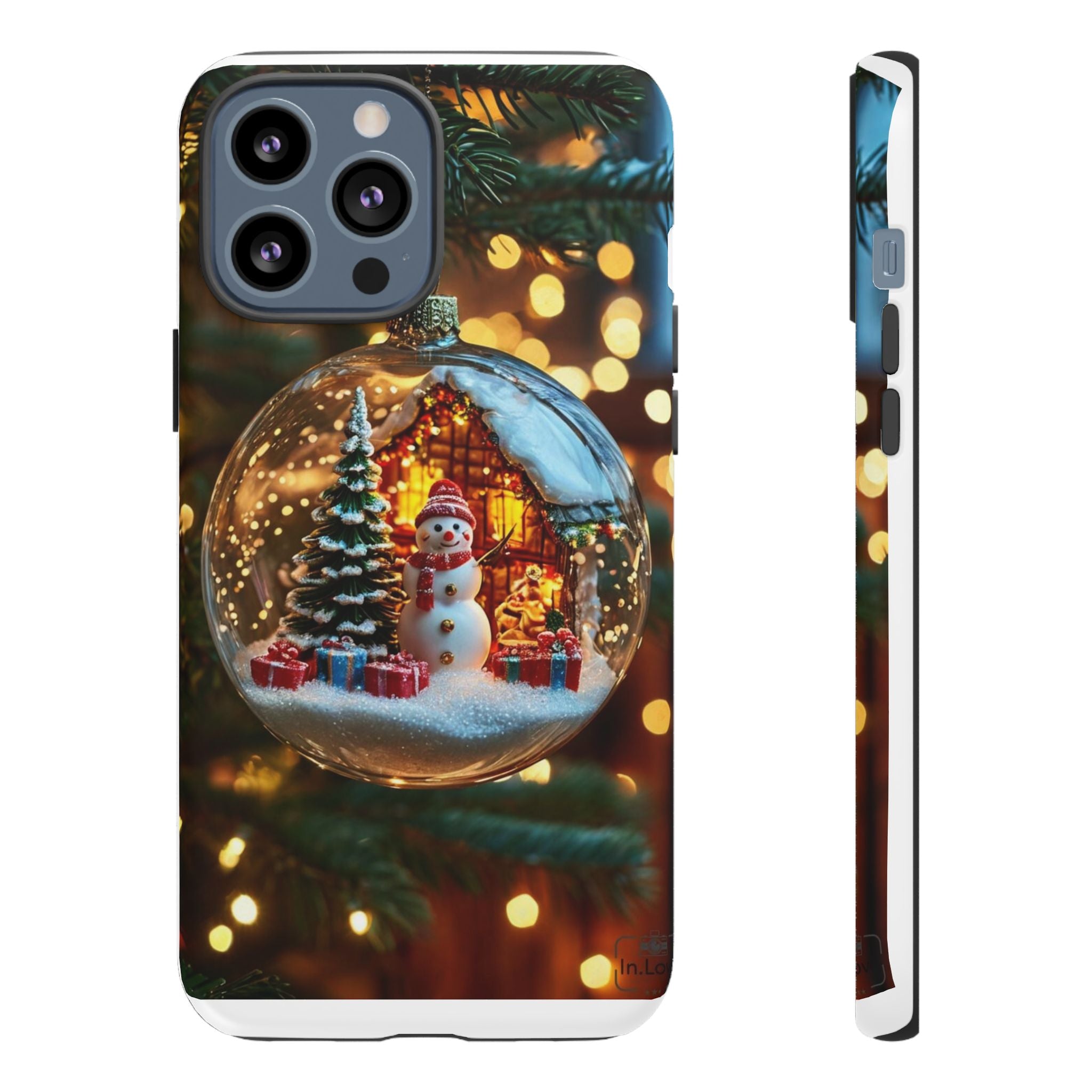 Christmas Snow Globe Phone Case — Festive Snowman Ornament Design