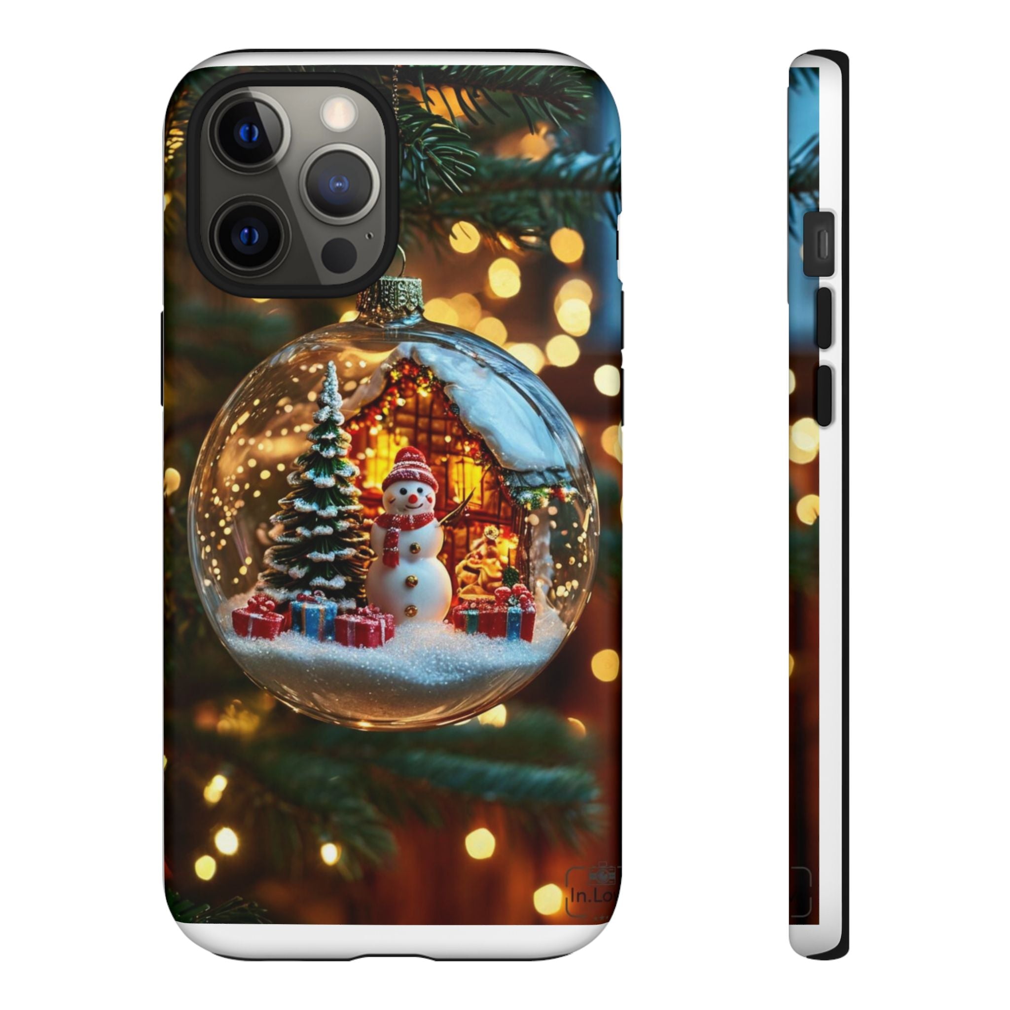 Christmas Snow Globe Phone Case — Festive Snowman Ornament Design