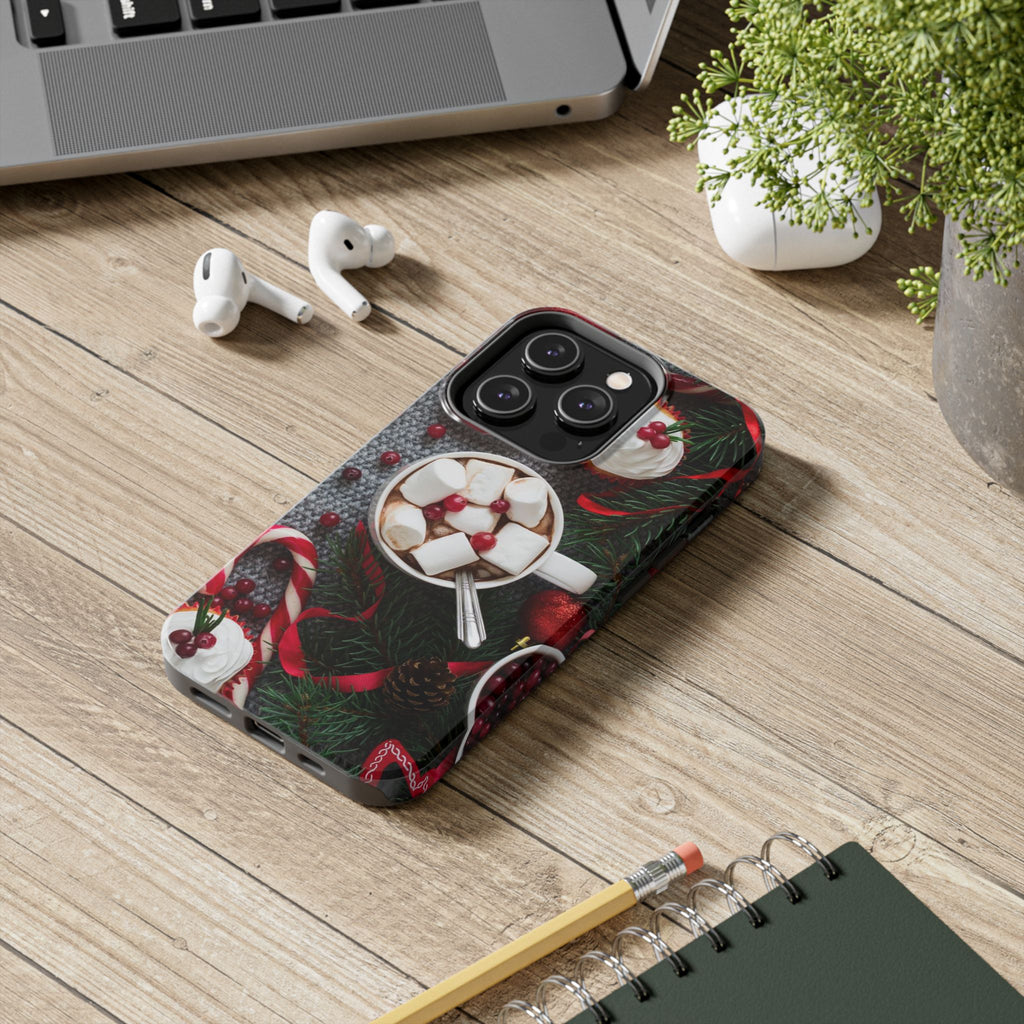 Christmas Hot Cocoa Tough Phone Case — Festive Holiday Drink Design