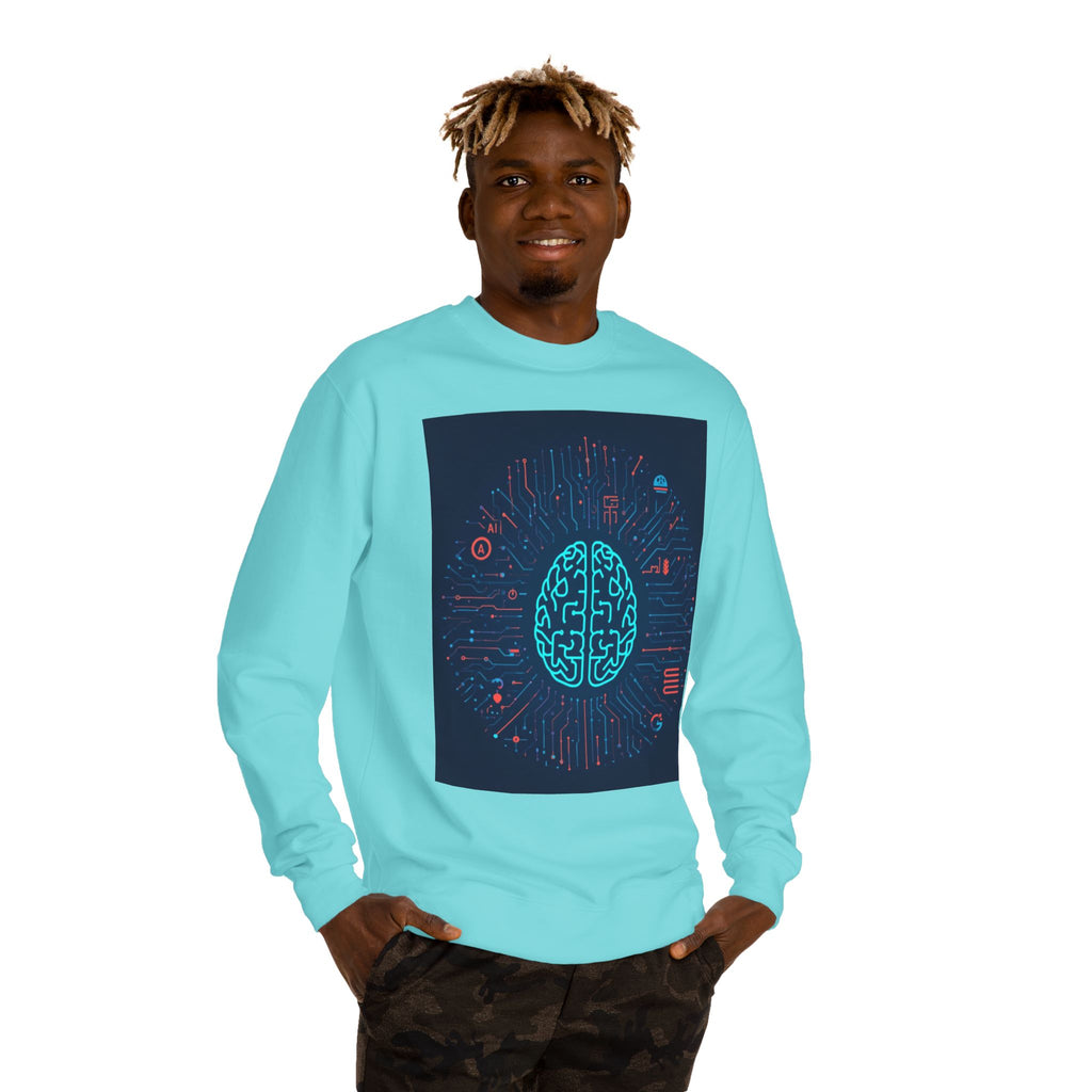 AI Brain Circuit Crewneck Sweatshirt