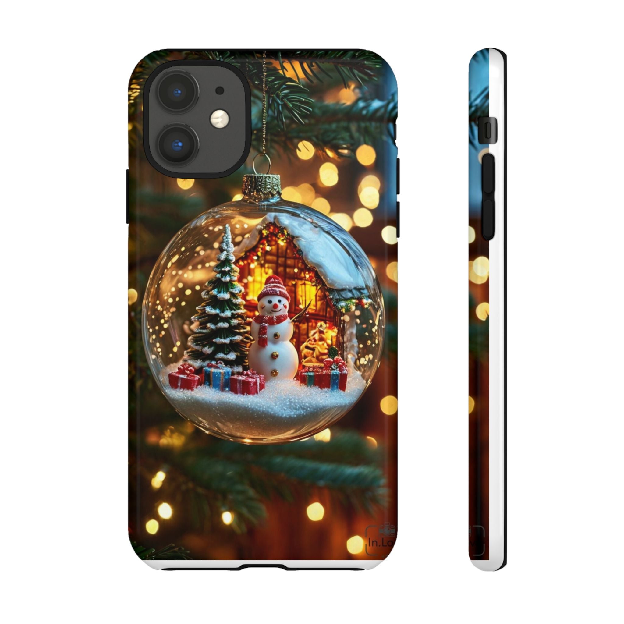 Christmas Snow Globe Phone Case — Festive Snowman Ornament Design