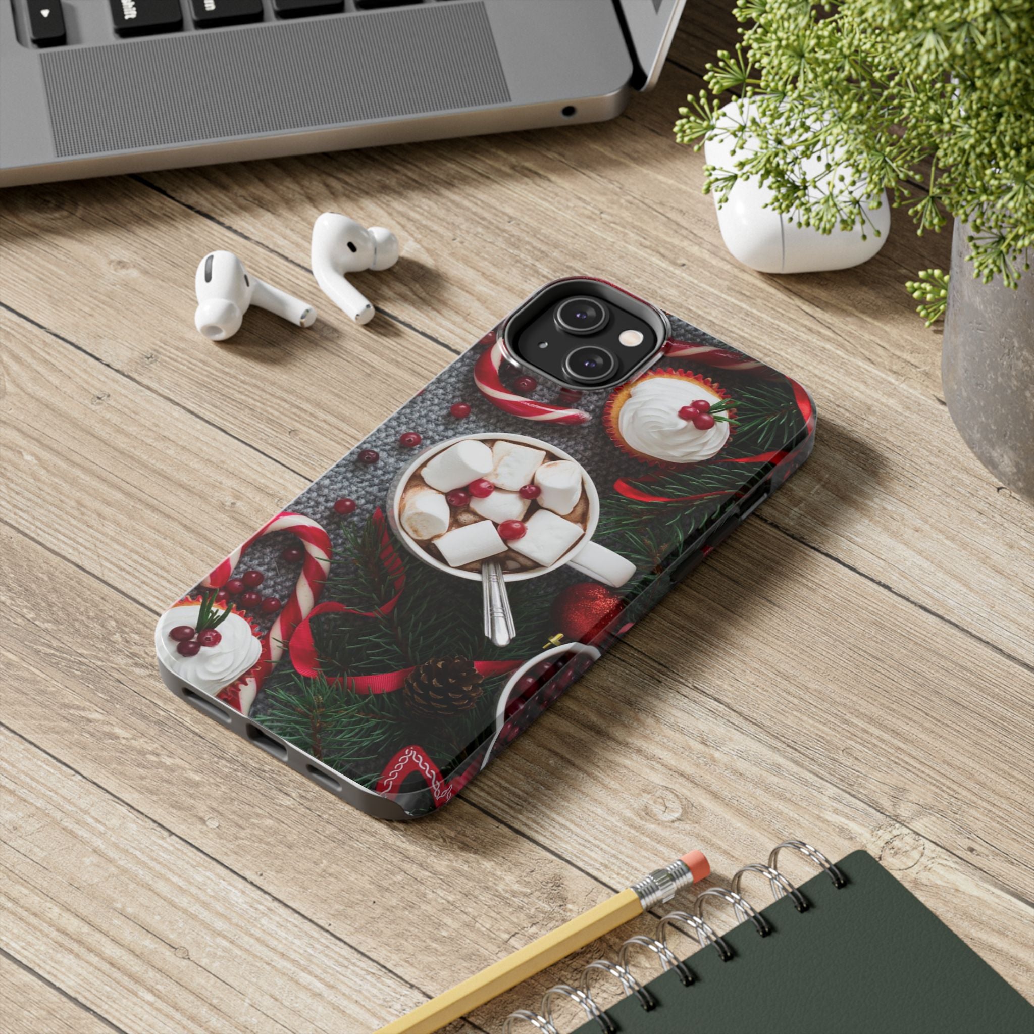 Christmas Hot Cocoa Tough Phone Case — Festive Holiday Drink Design