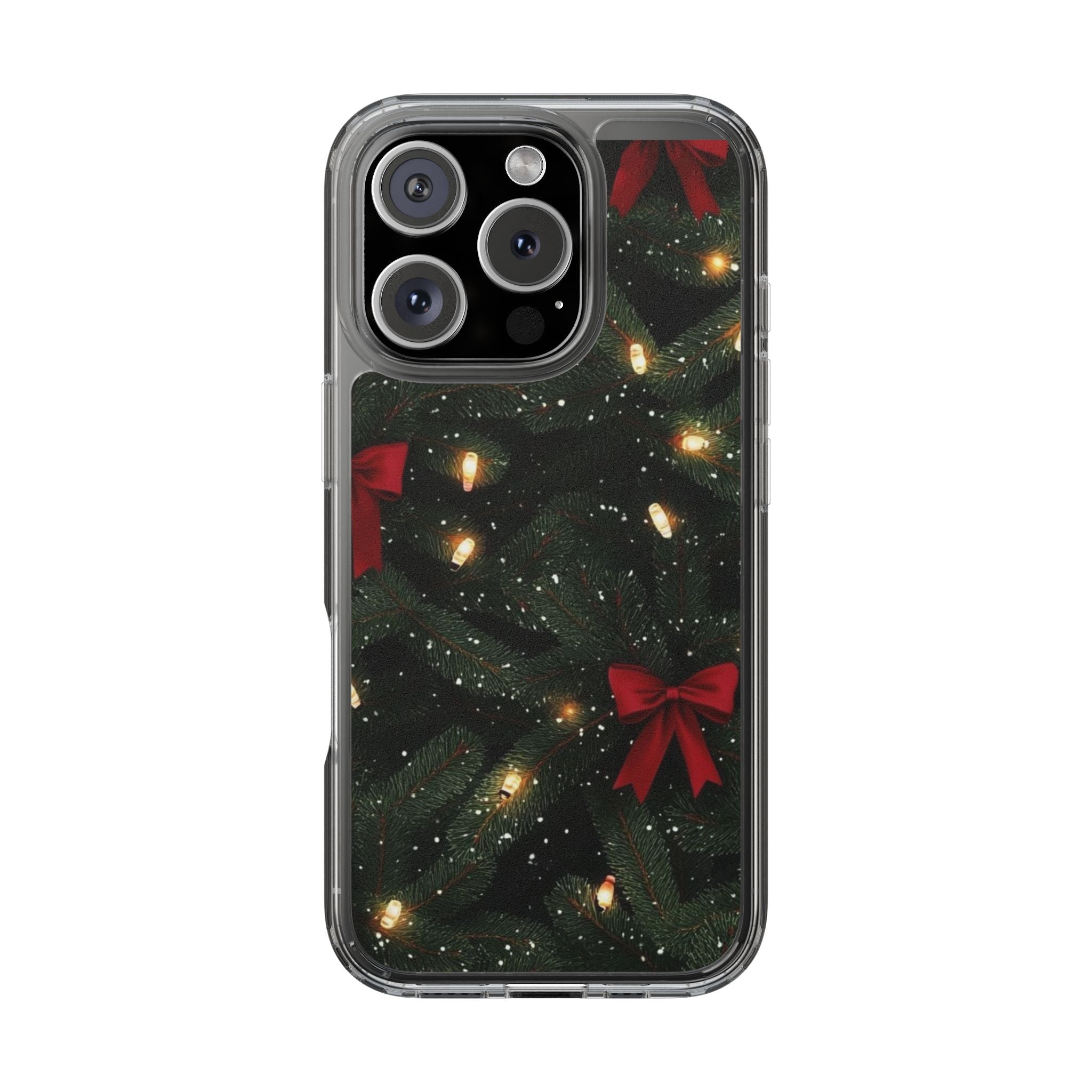 Christmas Lights & Bows Clear Phone Case