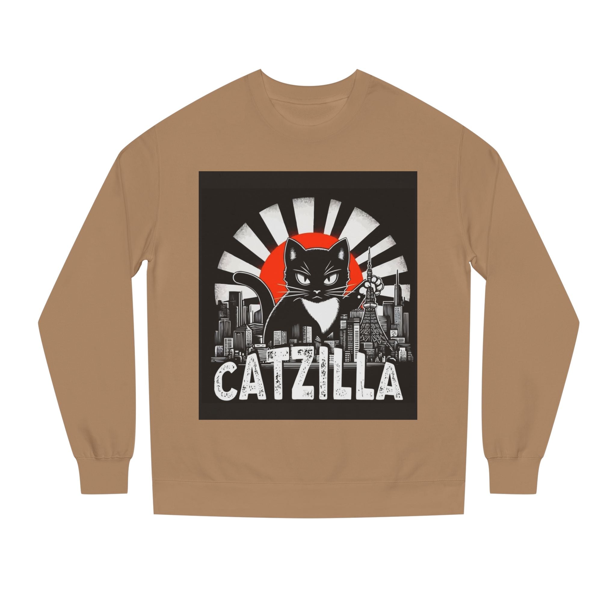 Catzilla Graphic Sweatshirt — Retro Monster Cat City Tee