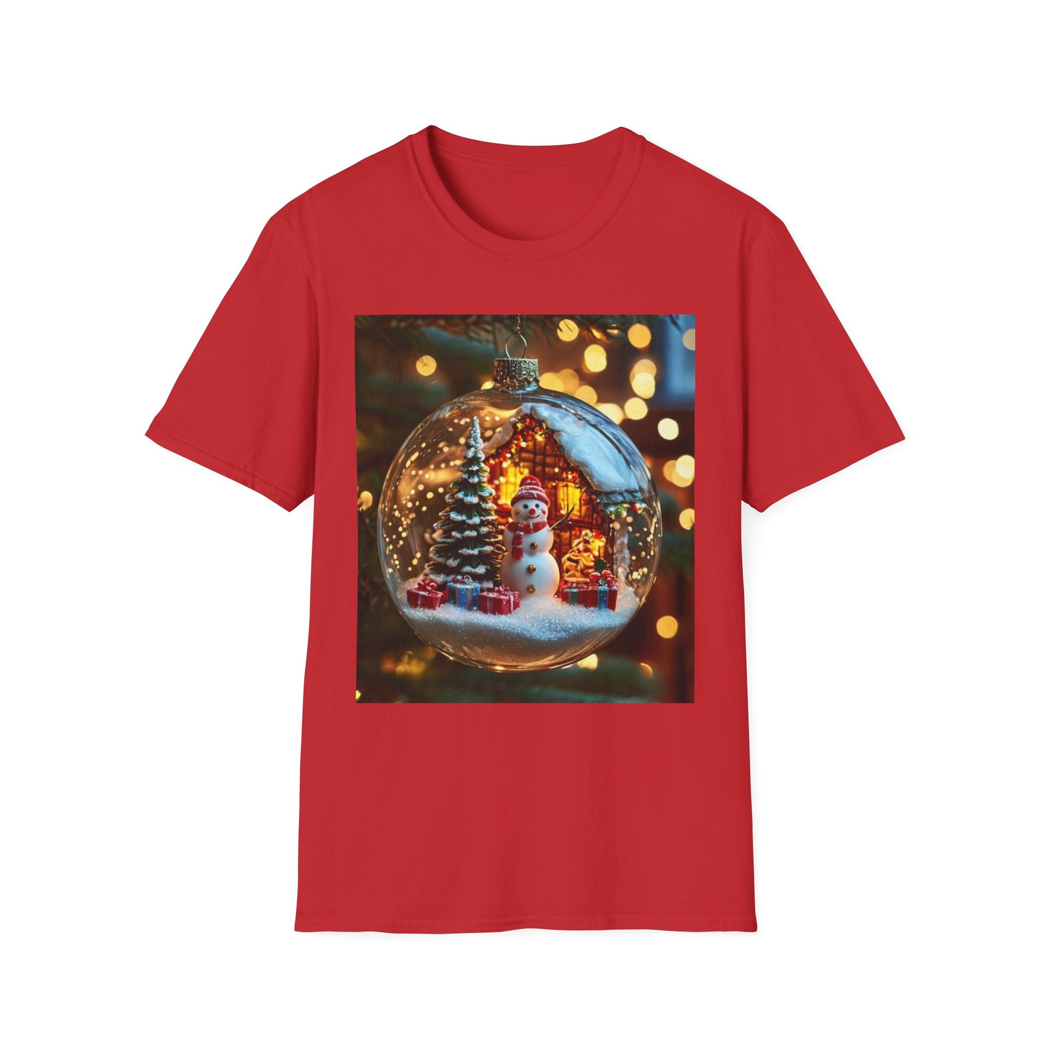 Christmas Snow Globe T-Shirt — Snowman Ornament Holiday Tee
