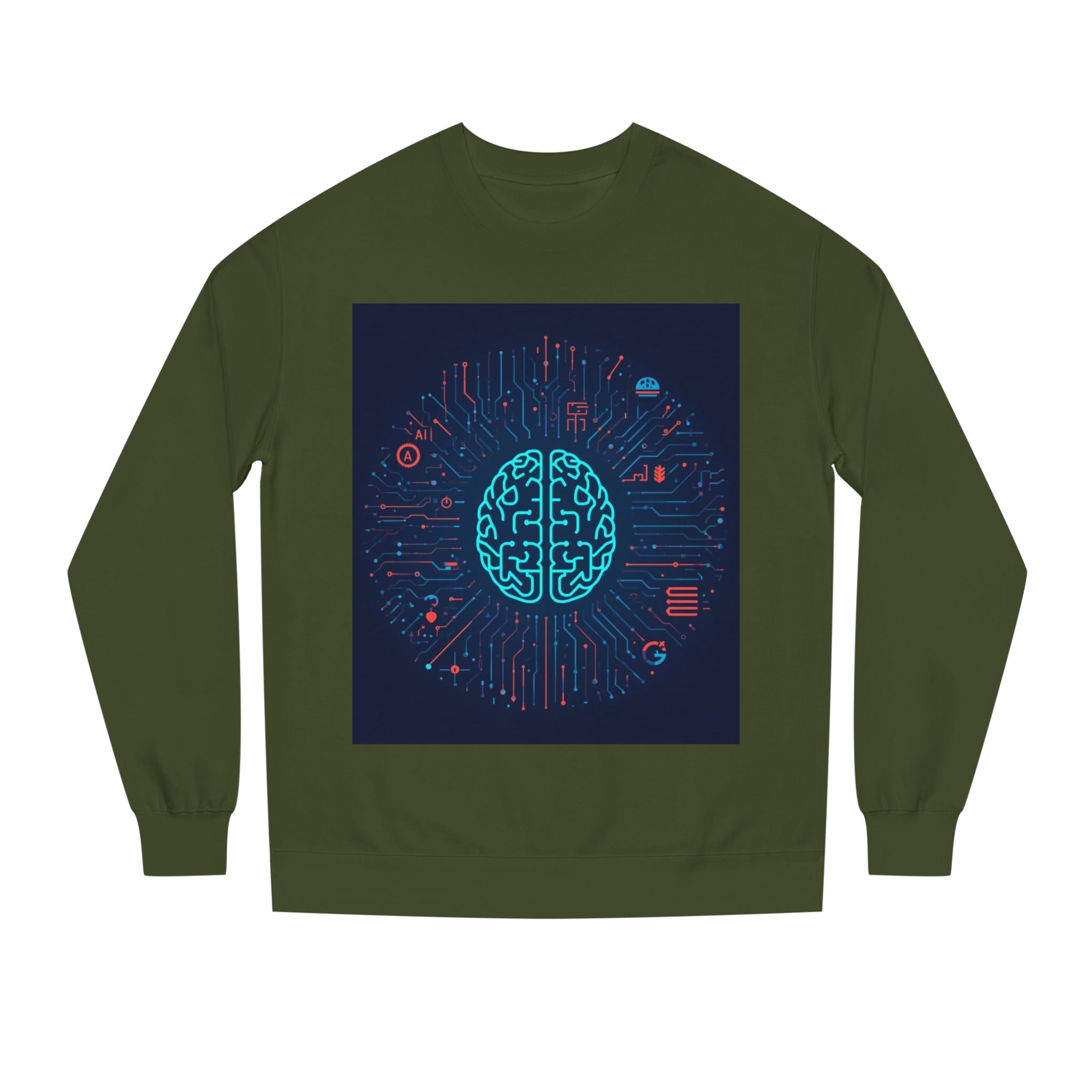 AI Brain Circuit Crewneck Sweatshirt