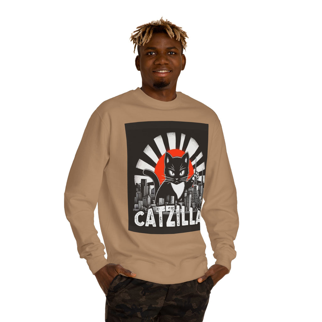 Catzilla Graphic Sweatshirt — Retro Monster Cat City Tee