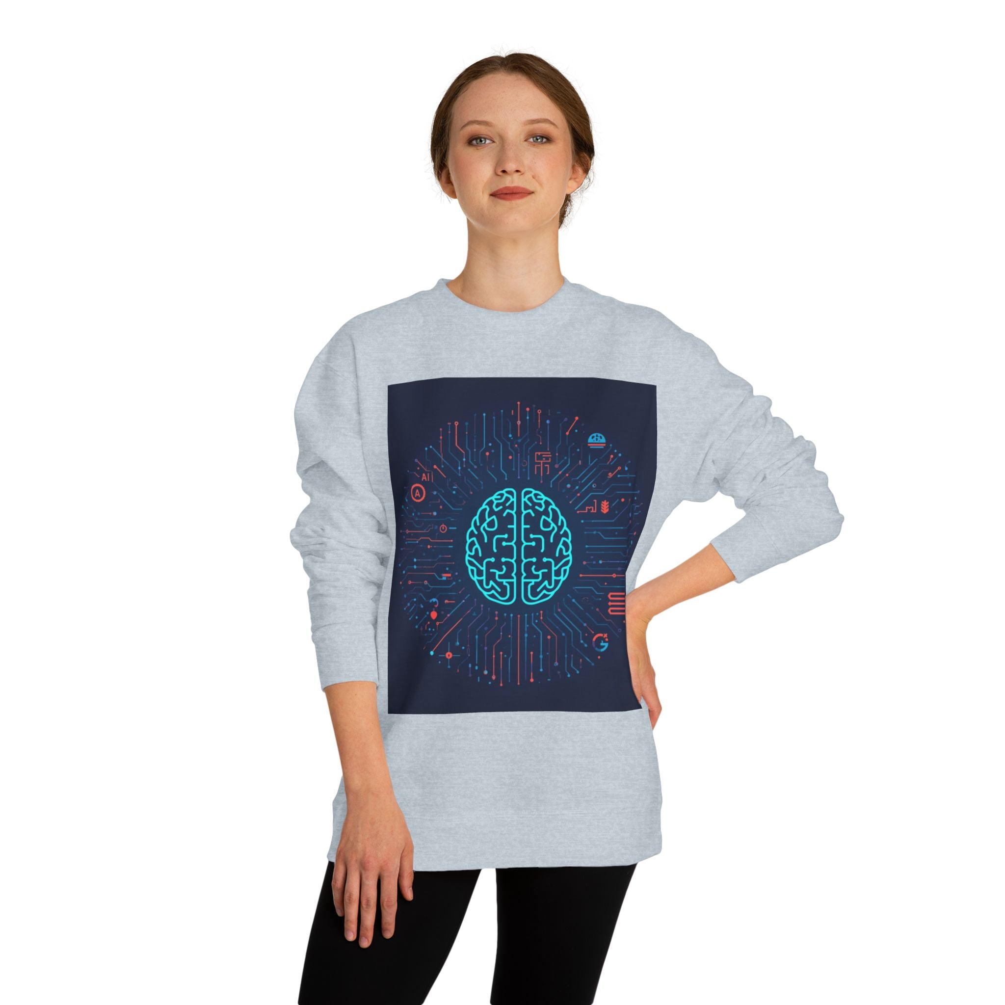 AI Brain Circuit Crewneck Sweatshirt