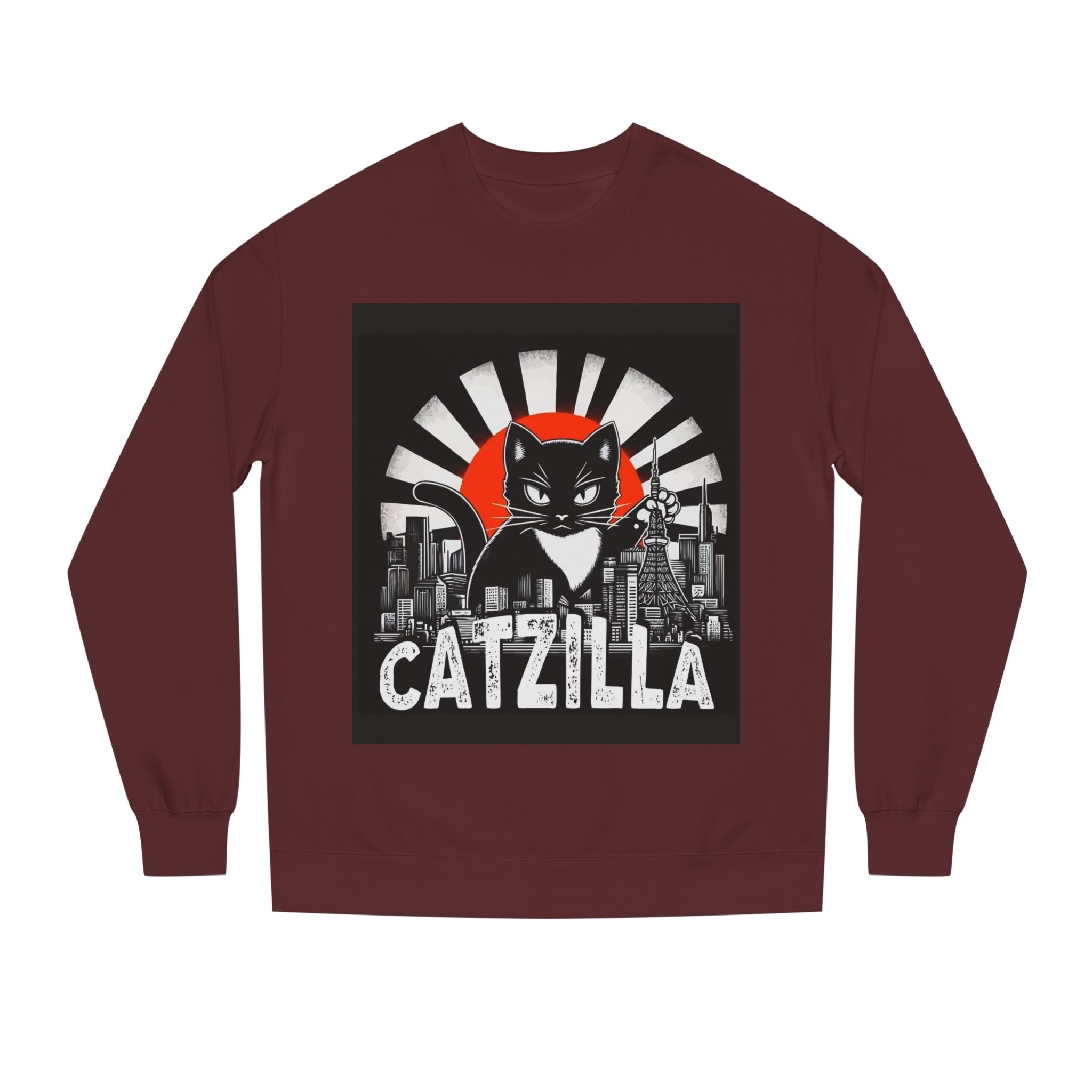 Catzilla Graphic Sweatshirt — Retro Monster Cat City Tee