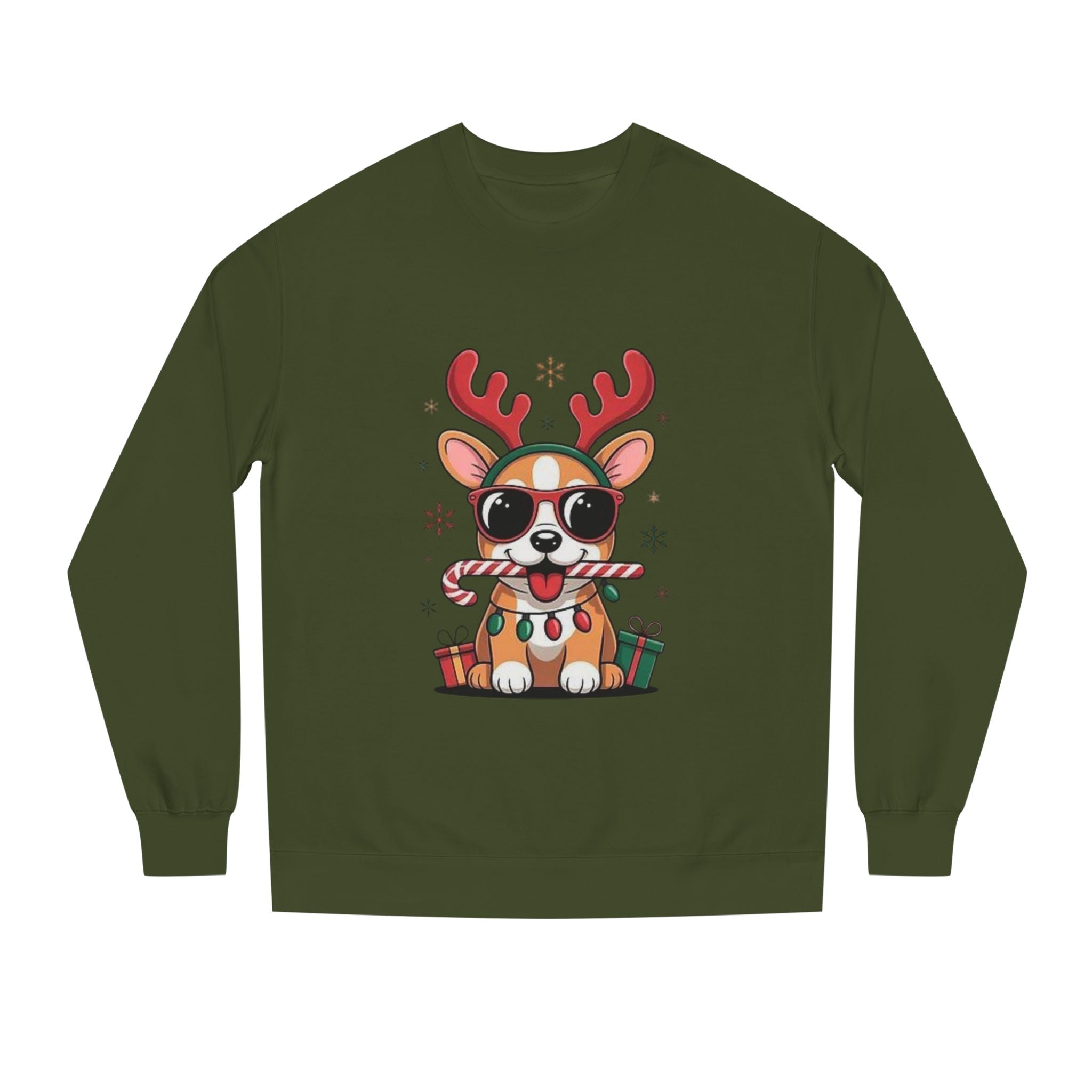 Cute Corgi Reindeer Sweatshirt — Festive Christmas Dog Crewneck