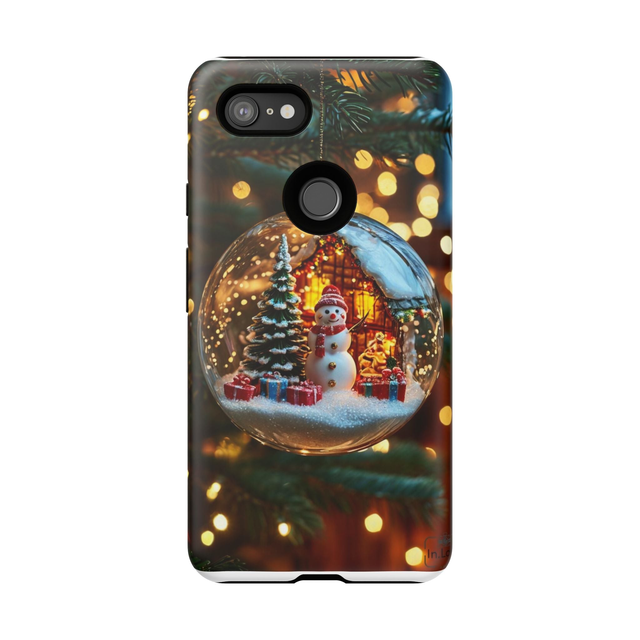 Christmas Snow Globe Phone Case — Festive Snowman Ornament Design