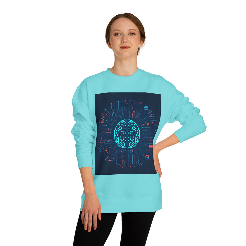 AI Brain Circuit Crewneck Sweatshirt
