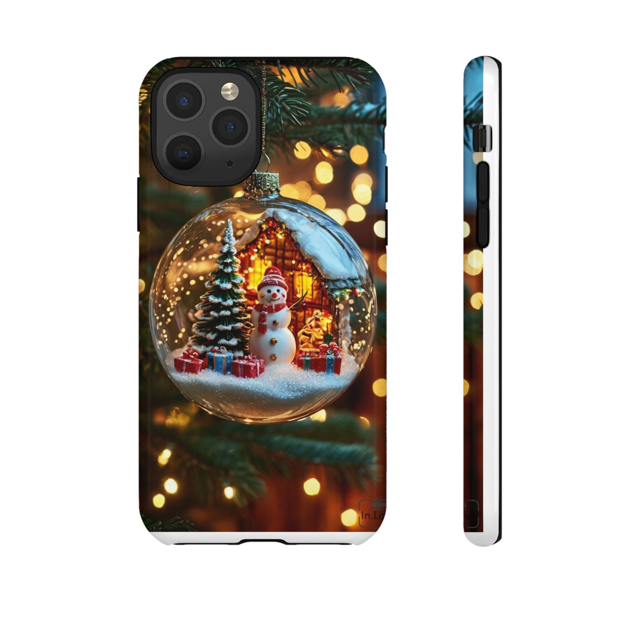 Christmas Snow Globe Phone Case — Festive Snowman Ornament Design